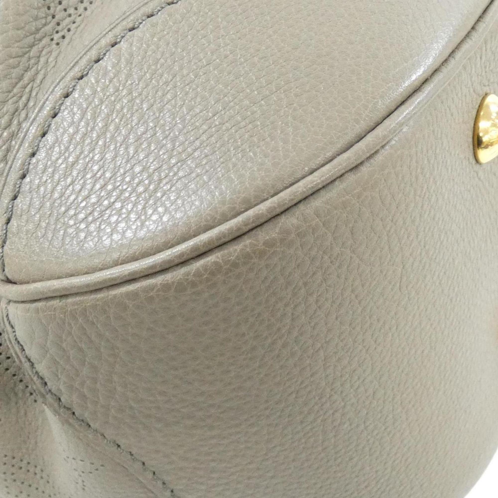 Louis Vuitton Mahina Taupe Leather Shoulder Bag (Pre-Owned)
