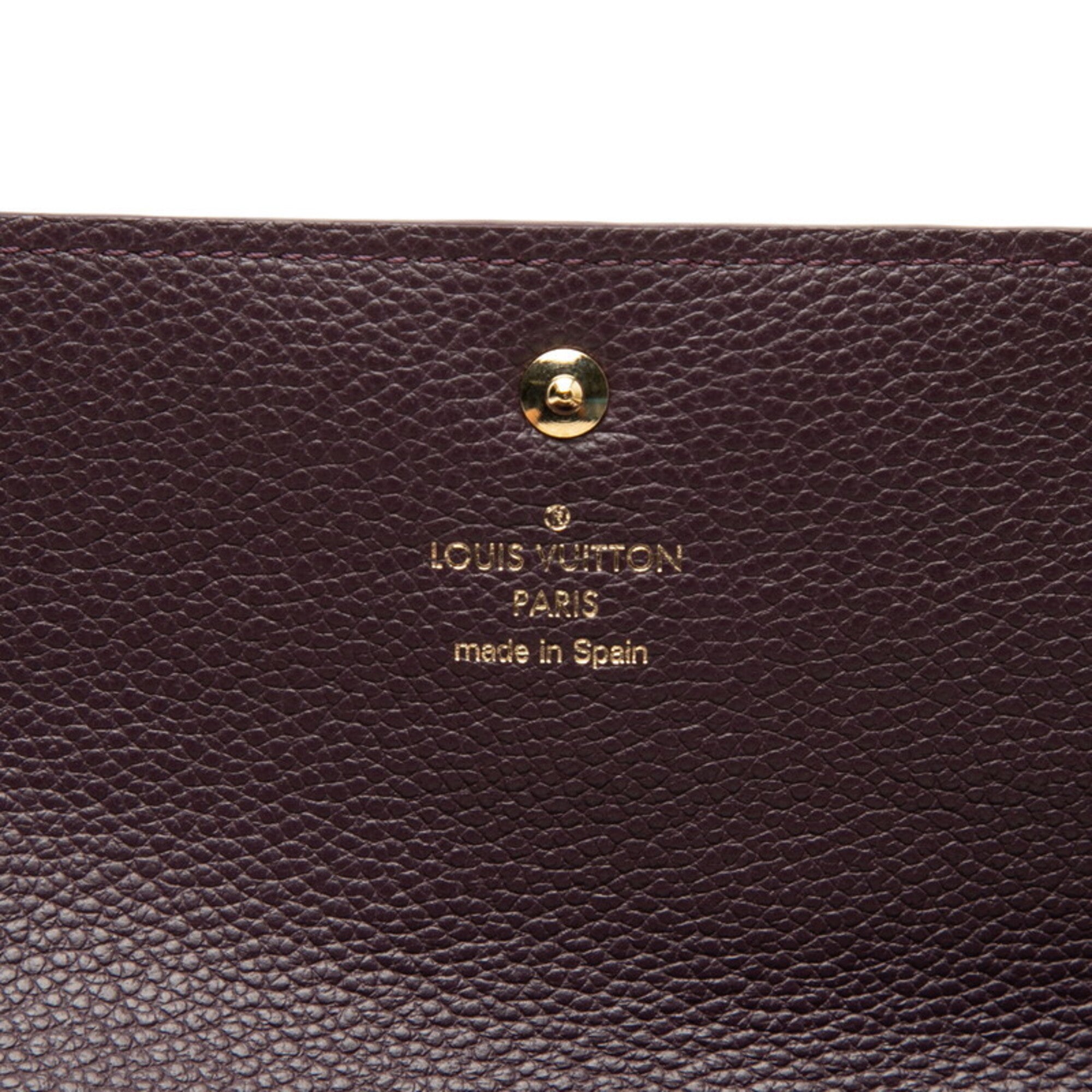Louis Vuitton Purple Leather Long Wallet (Tri-Fold) (Pre-Owned)