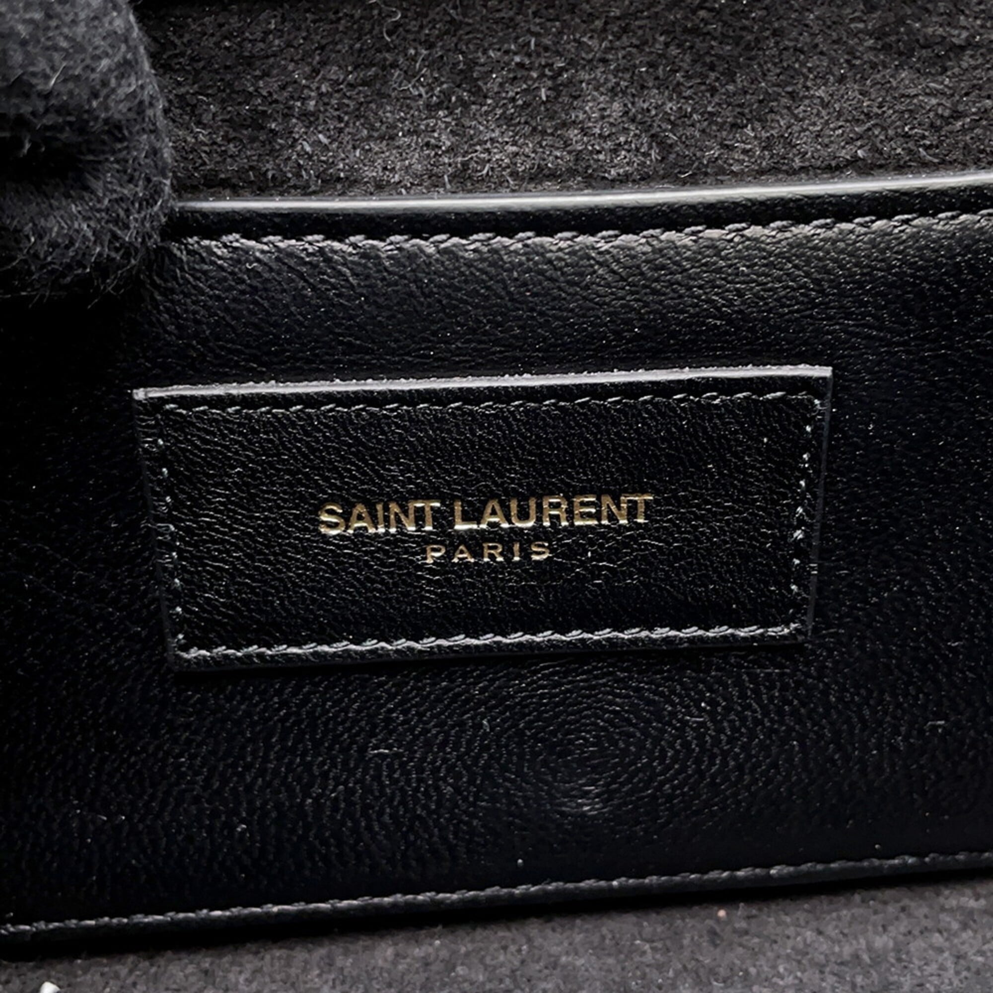 Yves Saint Laurent Black Patent Leather Handbag Shoulder Bag (Pre-Owned)