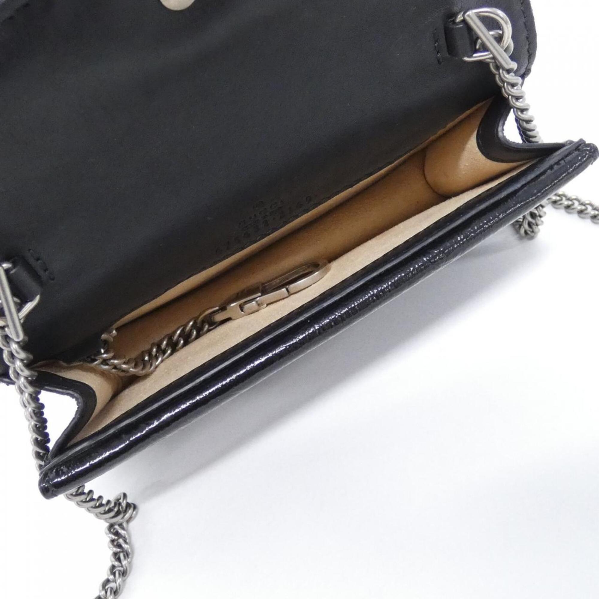 Gucci Black Blue Velvet Leather Shoulder Bag (Pre-Owned)
