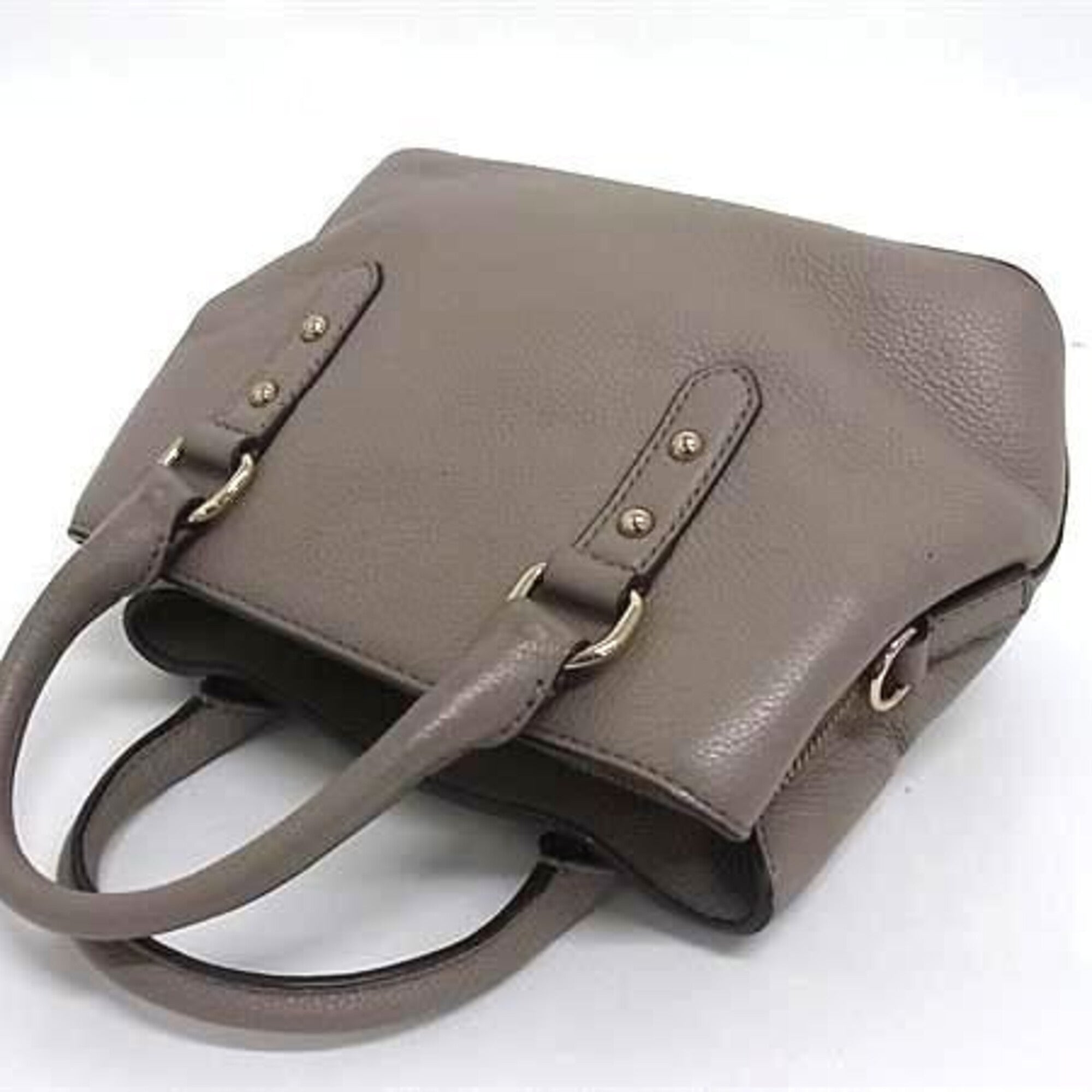 Kate Spade Grayish Leather Handbag Shoulder Bag (Pre-Owned)