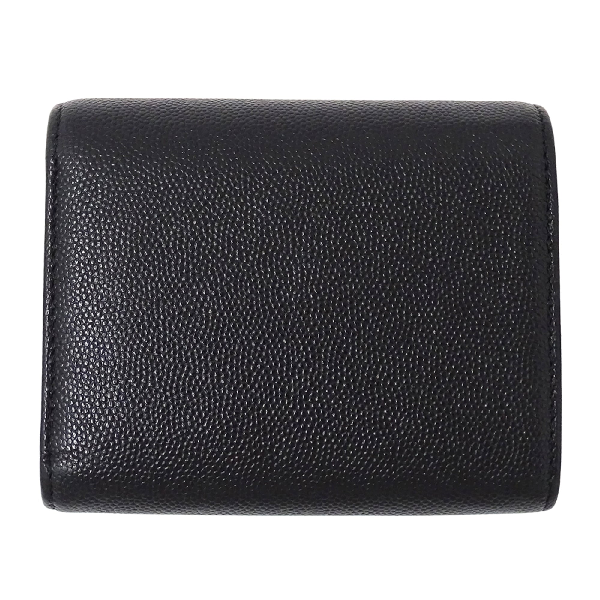 Chanel Black Grained Calfskin Wallet (Tri-Fold) (Pre-Owned)