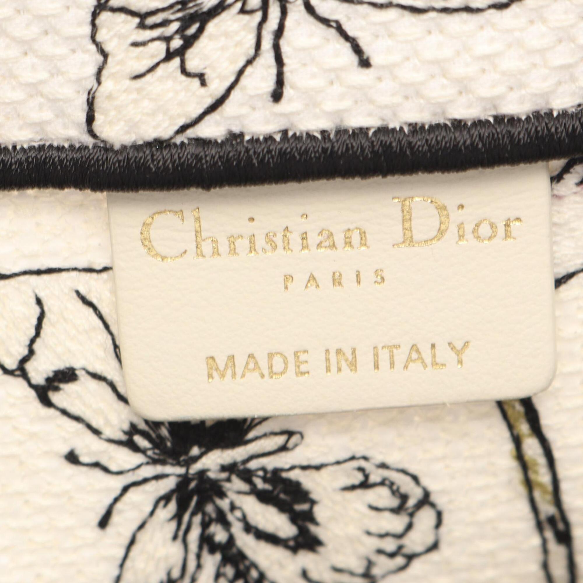 Christian Dior Black Multi-Color White Canvas Handbag Tote Bag (Pre-Owned)