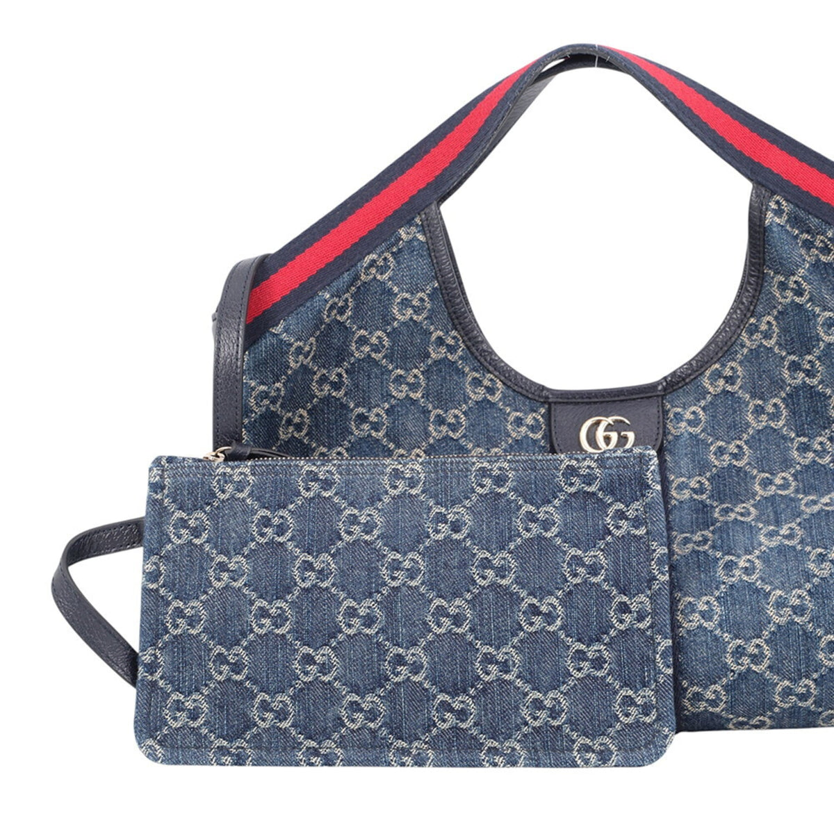 Gucci Blue Denim Handbag Tote Bag (Pre-Owned)
