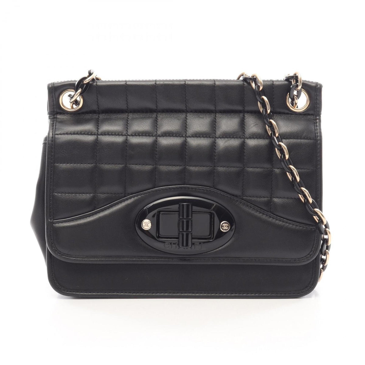 Chanel Black Leather Handbag Shoulder Bag (Pre-Owned)