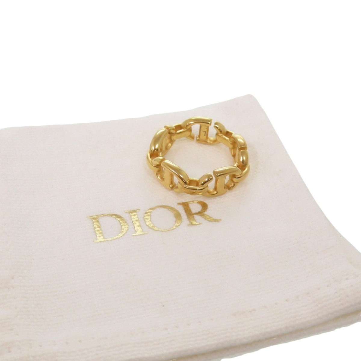 Christian Dior Gold Metal Band Ring (Pre-Owned)