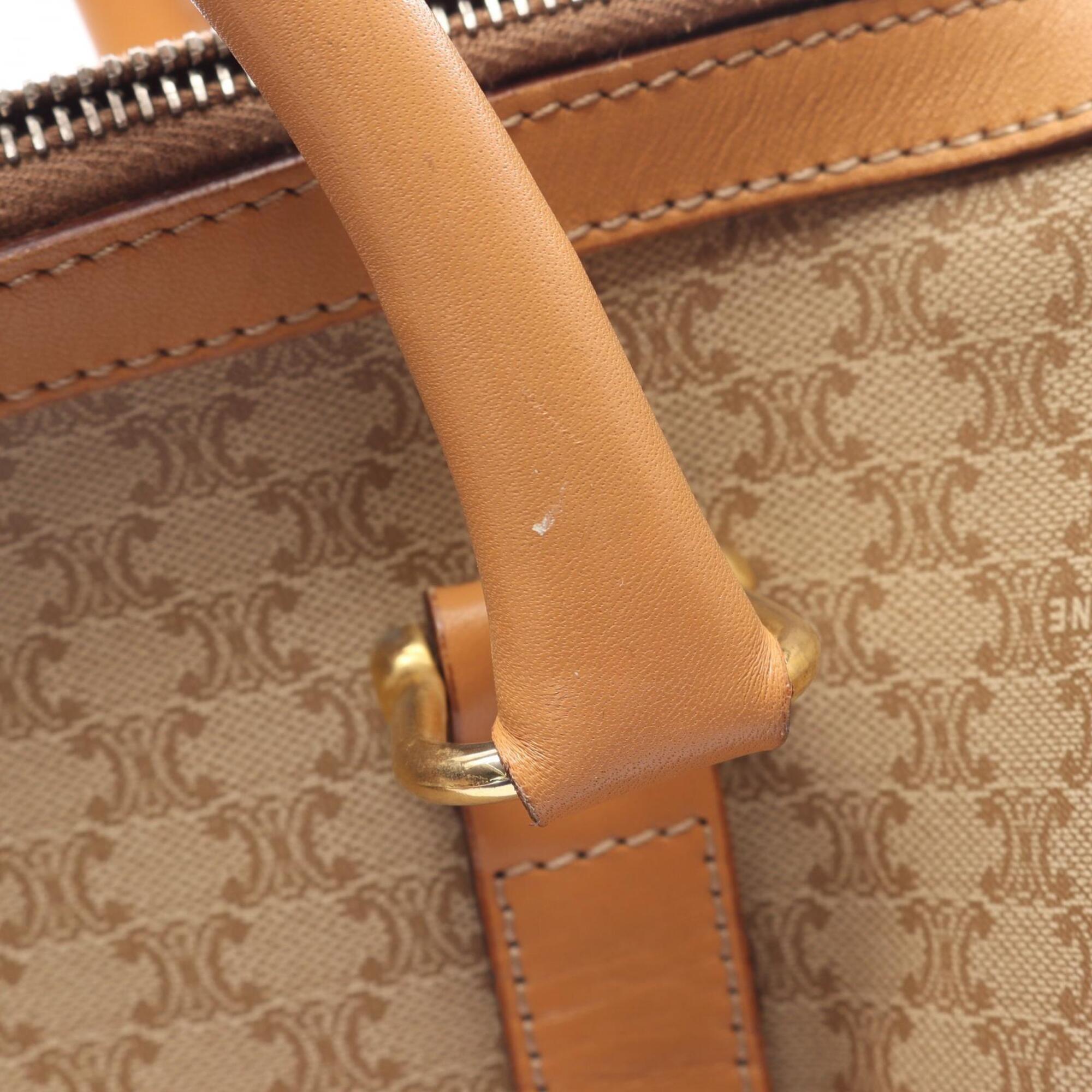 Celine Macadam Beige Brown Coated Canvas Handbag Tote Bag (Pre-Owned)
