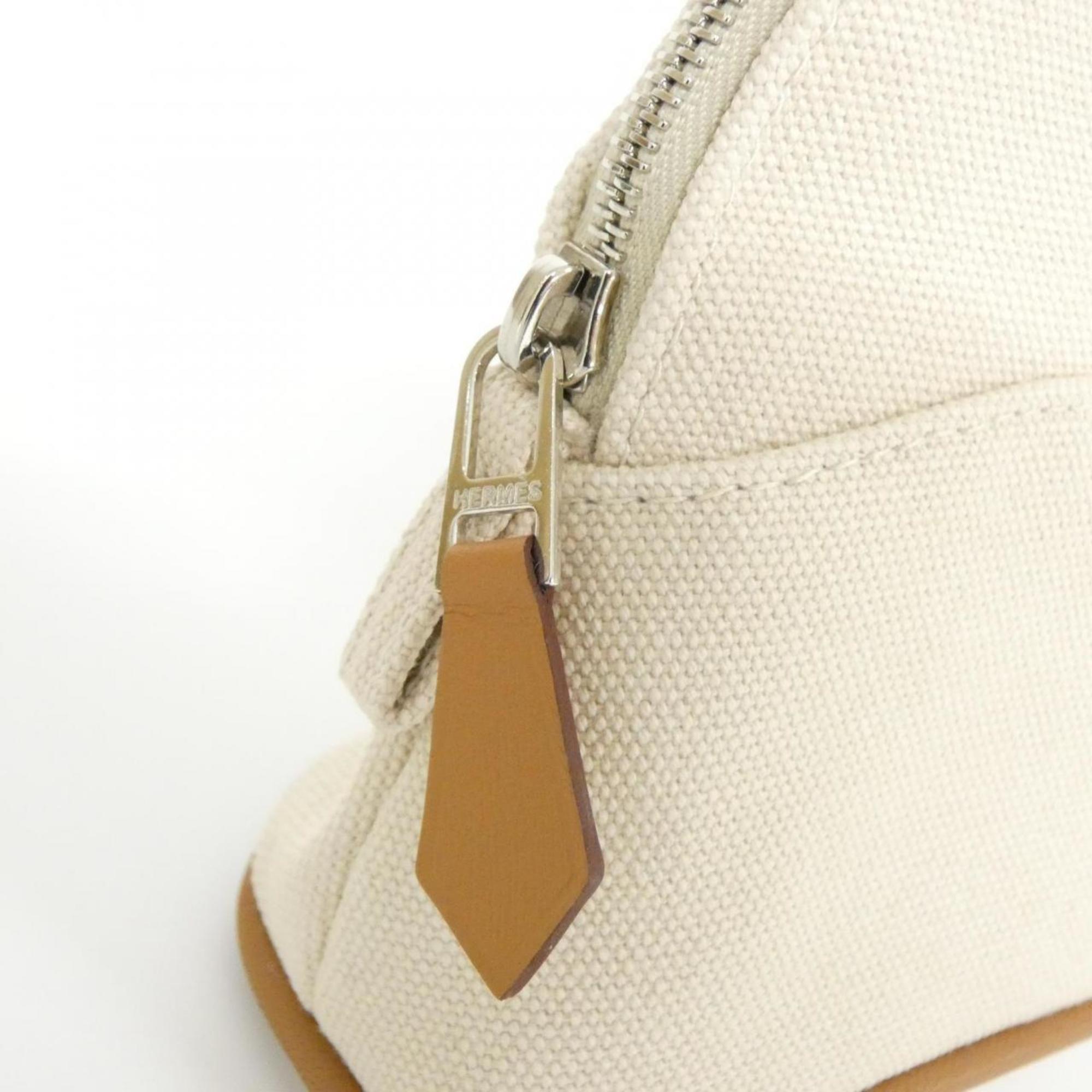 Hermes Beige Ivory Canvas Pouch (Pre-Owned)