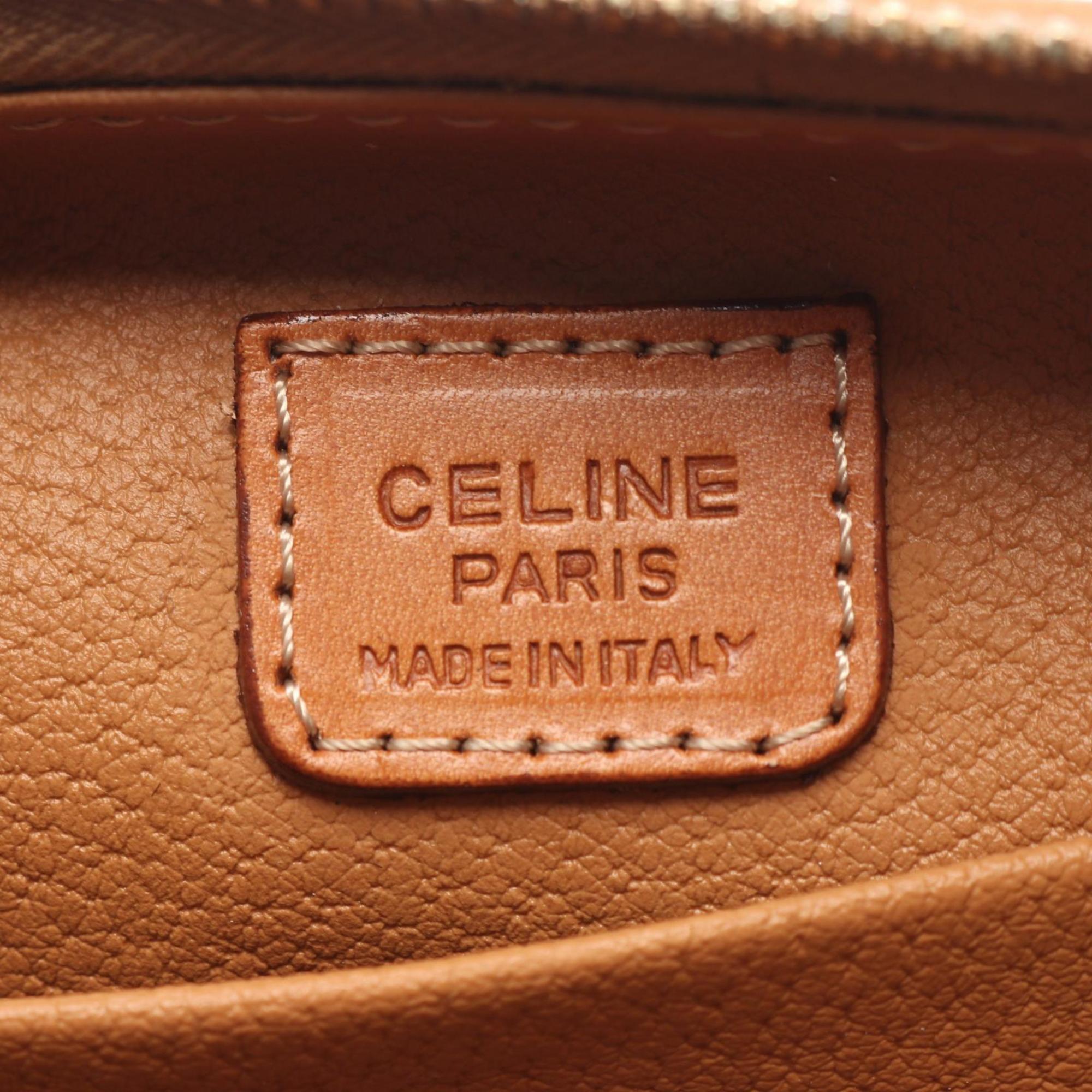 Celine Brown Leather Pvc Pouch (Pre-Owned)