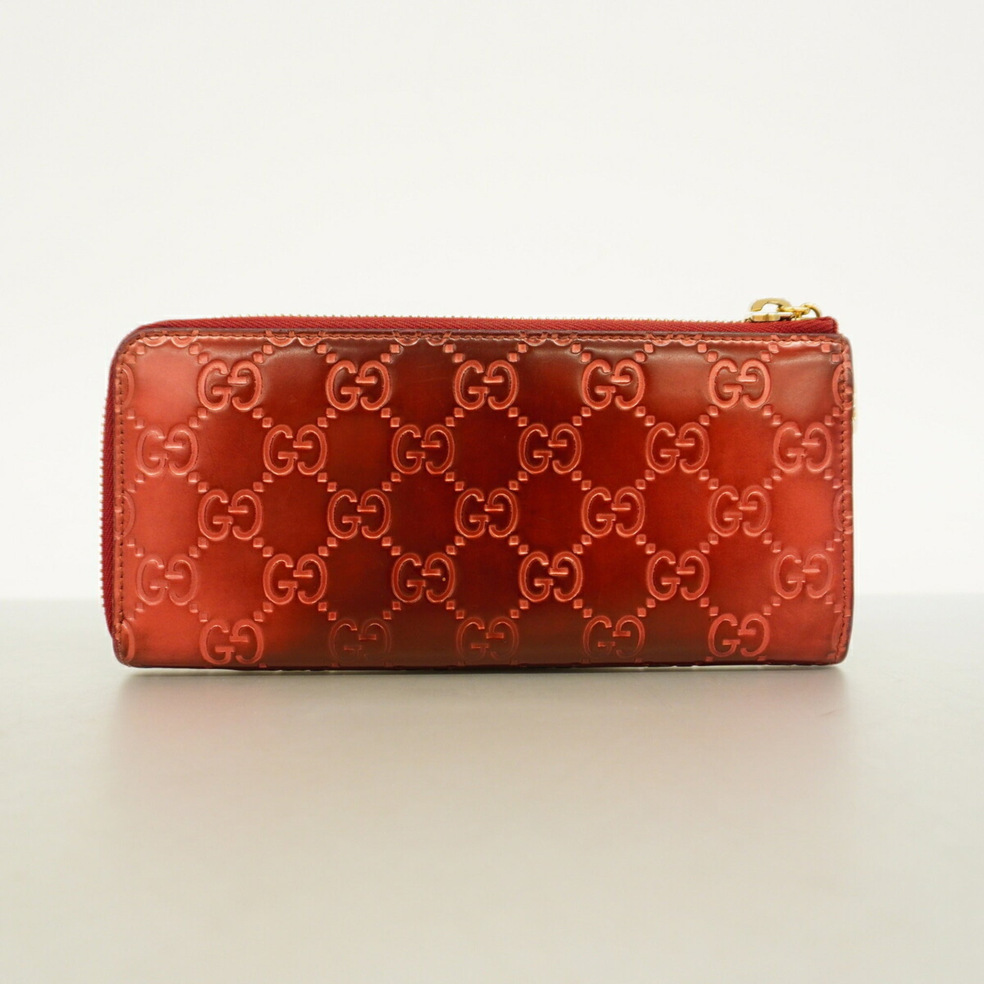 Gucci Red Color Long Wallet (Bi-Fold) (Pre-Owned)
