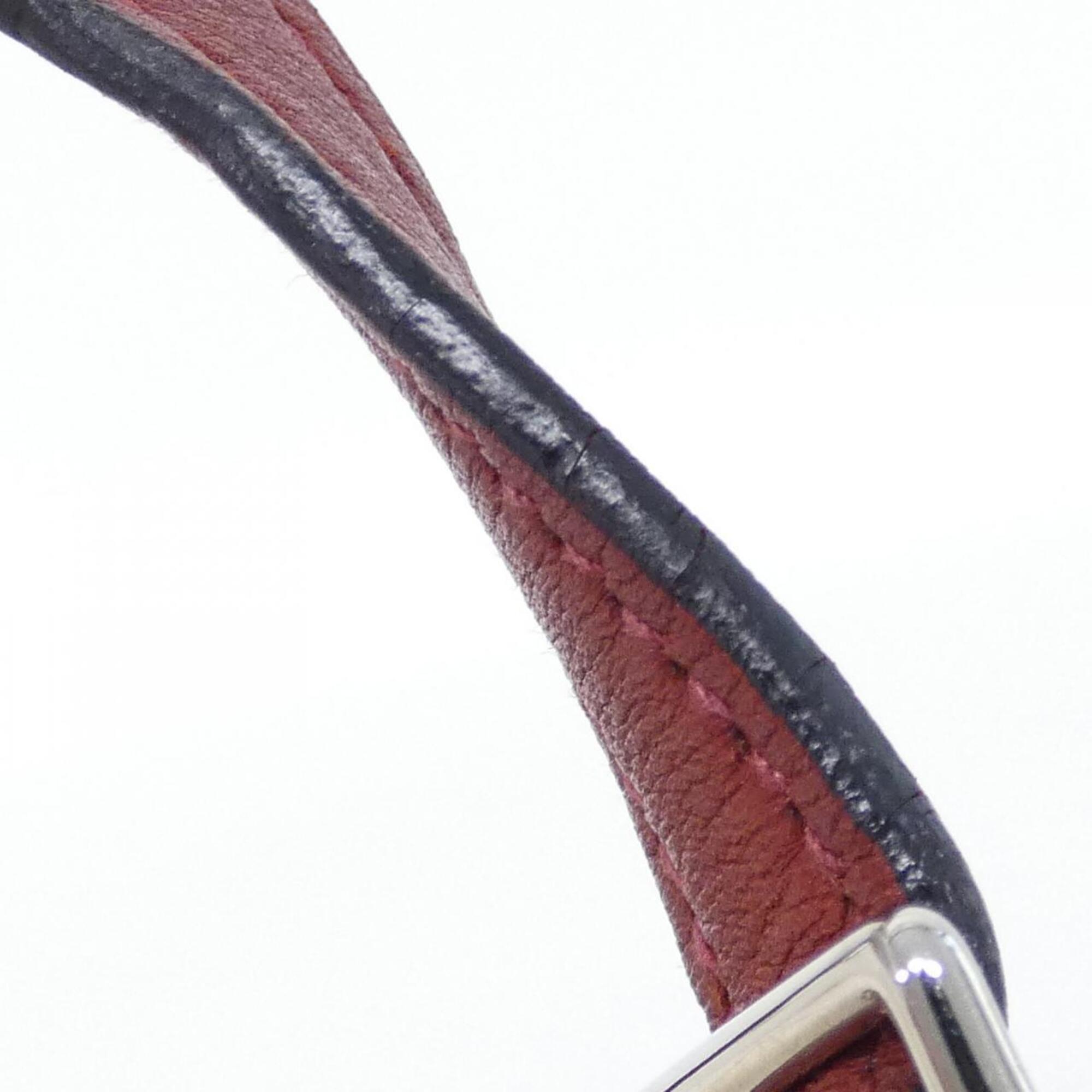 Hermes Rouge H Toile H Evercalf Leather Shoulder Bag (Pre-Owned)