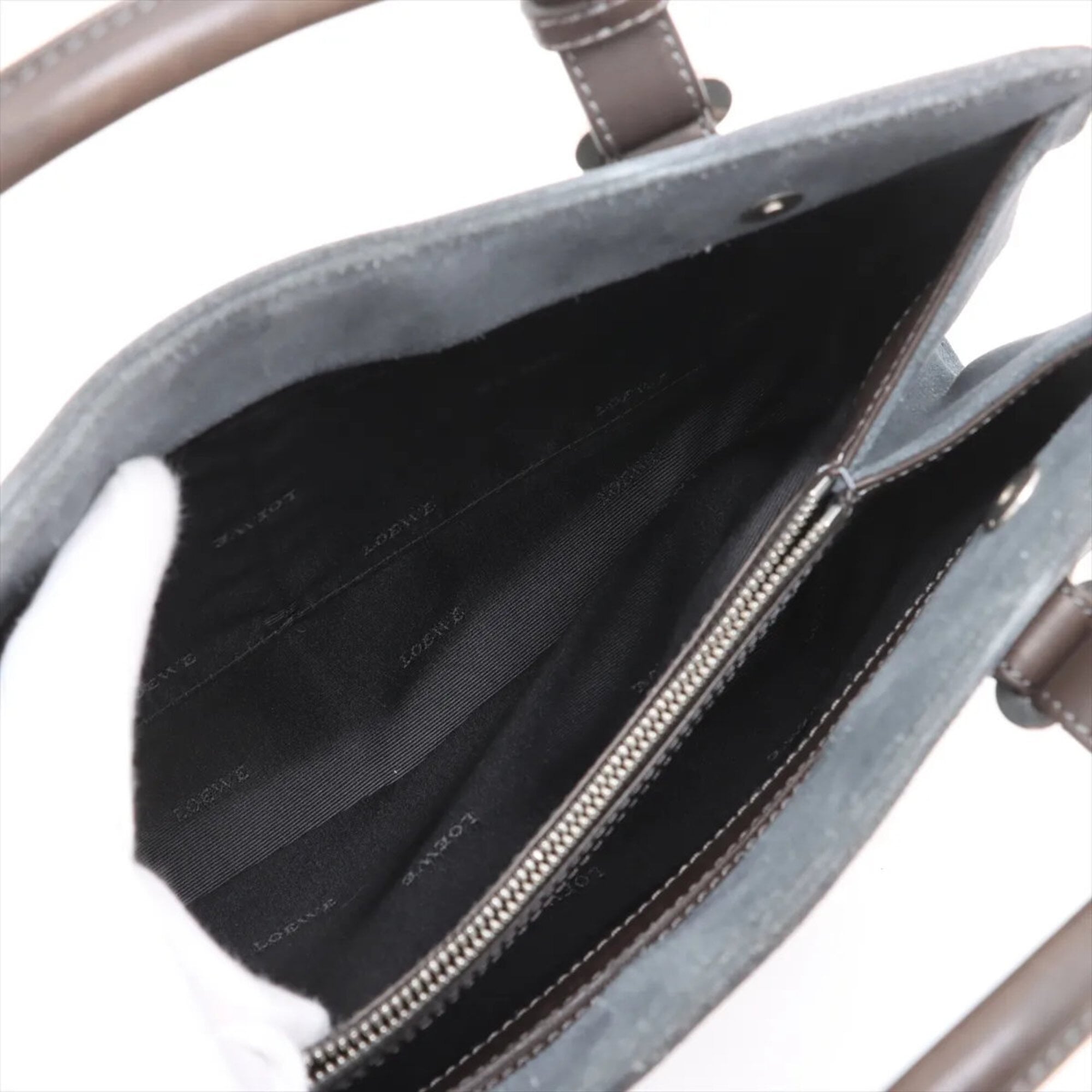 Loewe Blue Brown Leather Handbag Tote Bag (Pre-Owned)