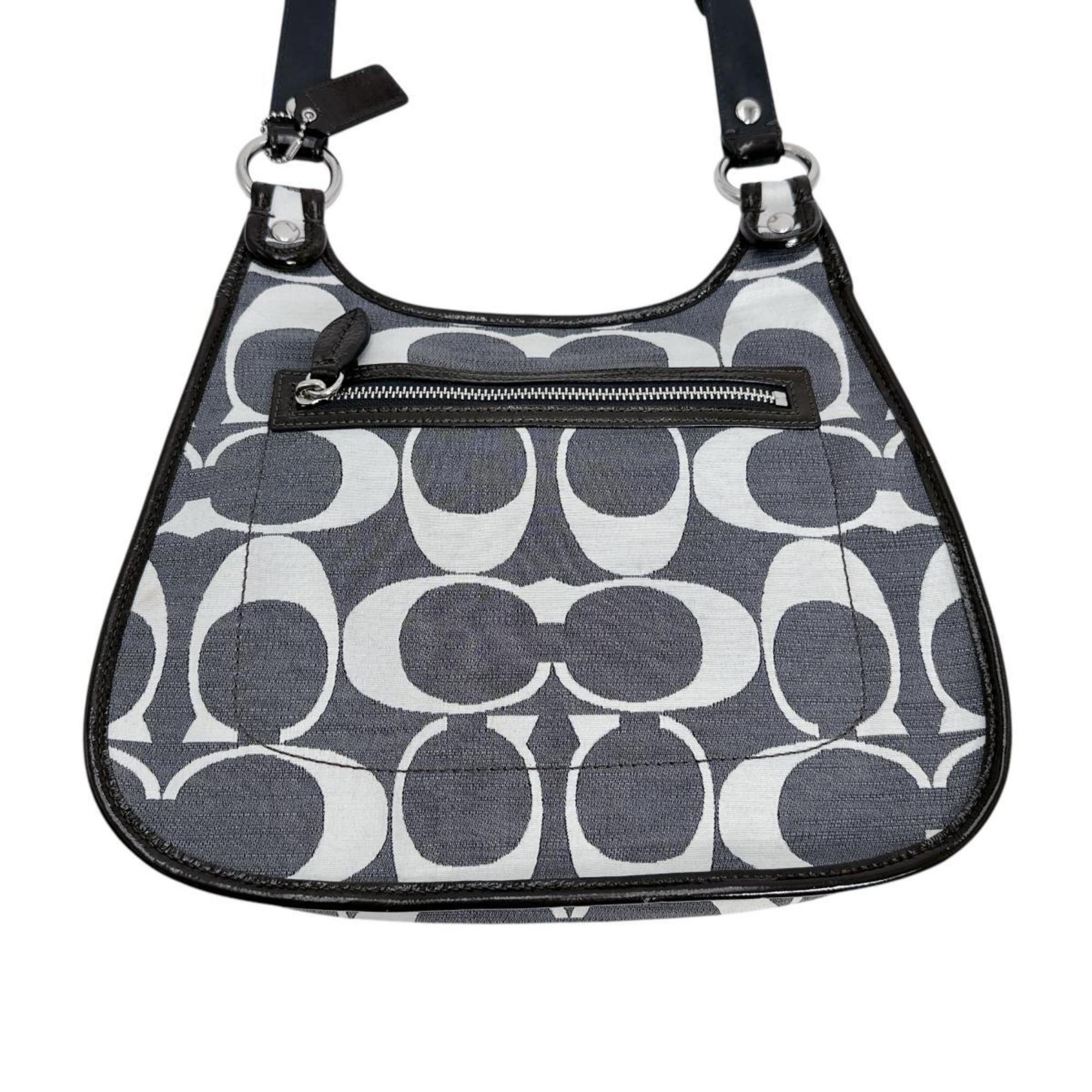 Coach Gray Canvas Shoulder Bag (Pre-Owned)