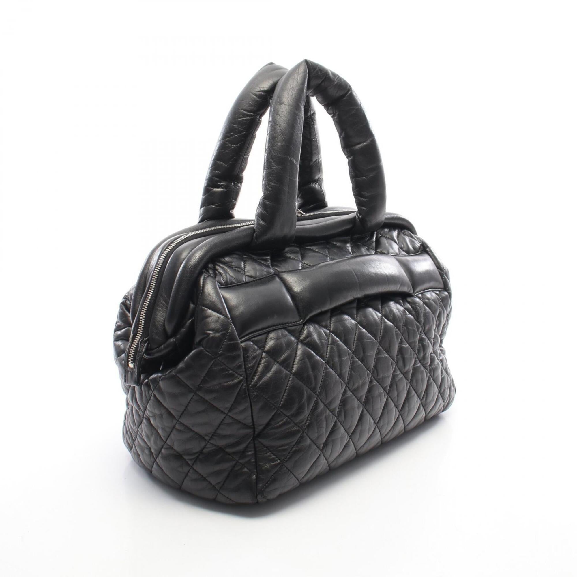 Chanel Black Bordeaux Leather Handbag Tote Bag (Pre-Owned)