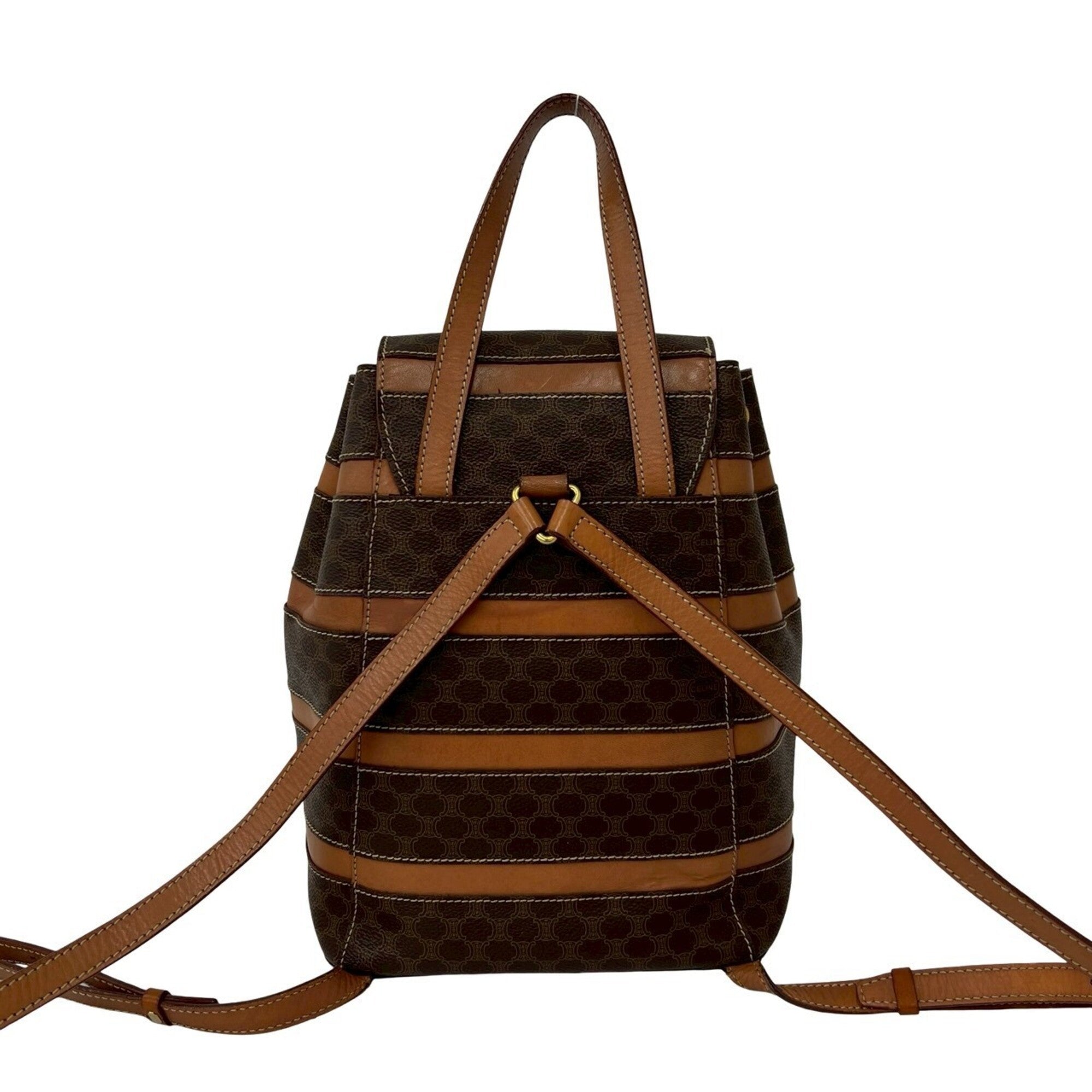 Celine Brown Leather Pvc Backpack (Pre-Owned)