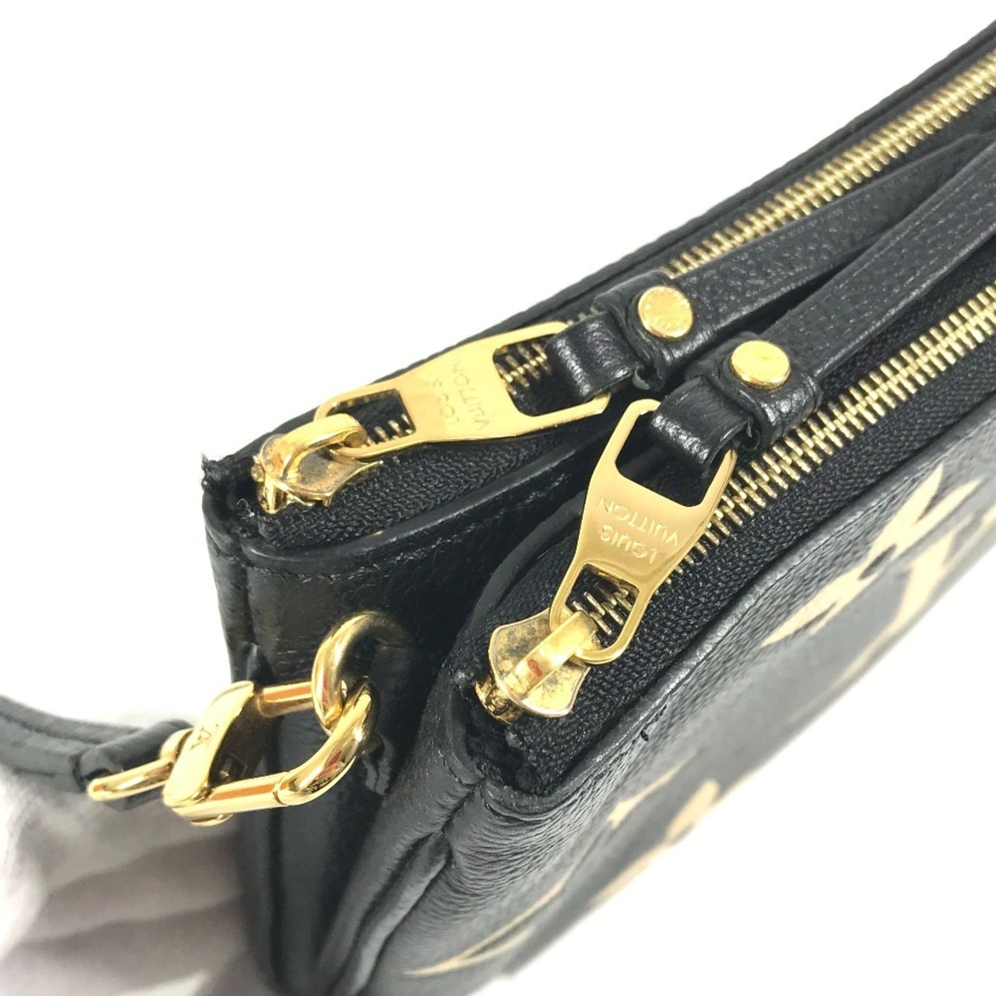 Louis Vuitton Beige Bicolor Black Noir Monogram Empreinte Clutch Bag Pochette Pouch Shoulder Bag (Pre-Owned)