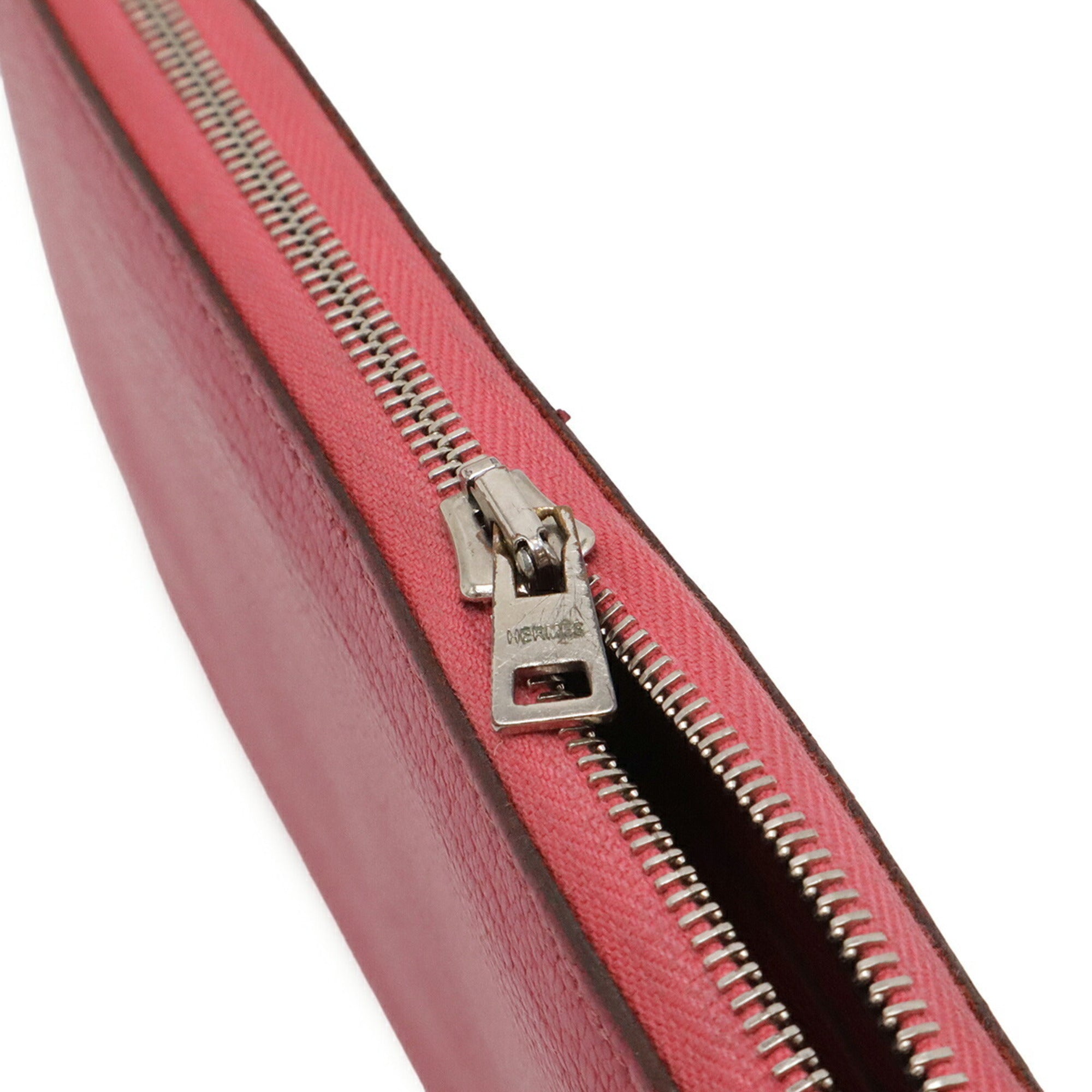 Hermes Fuchsia Chevre Leather Long Wallet (Bi-Fold) (Pre-Owned)