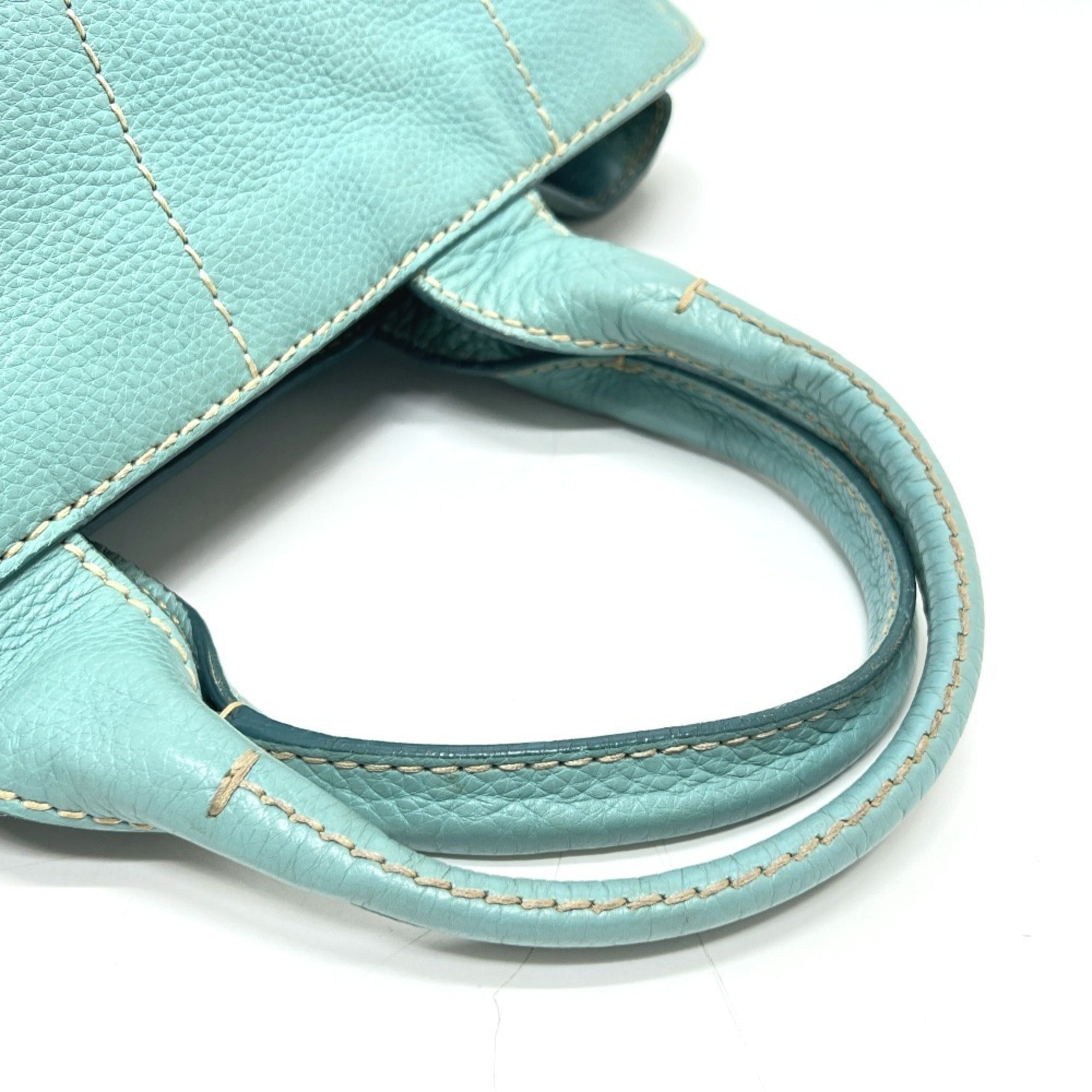Prada Blue Canapa Handbag Tote Bag (Pre-Owned)