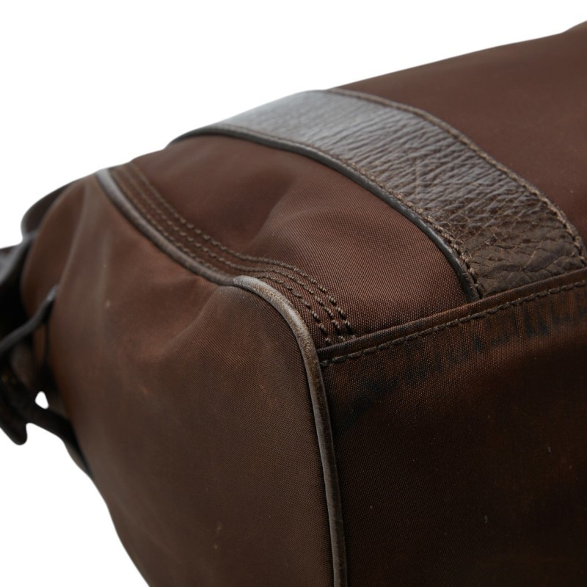 Celine Brown Nylon Leather Handbag (Pre-Owned)