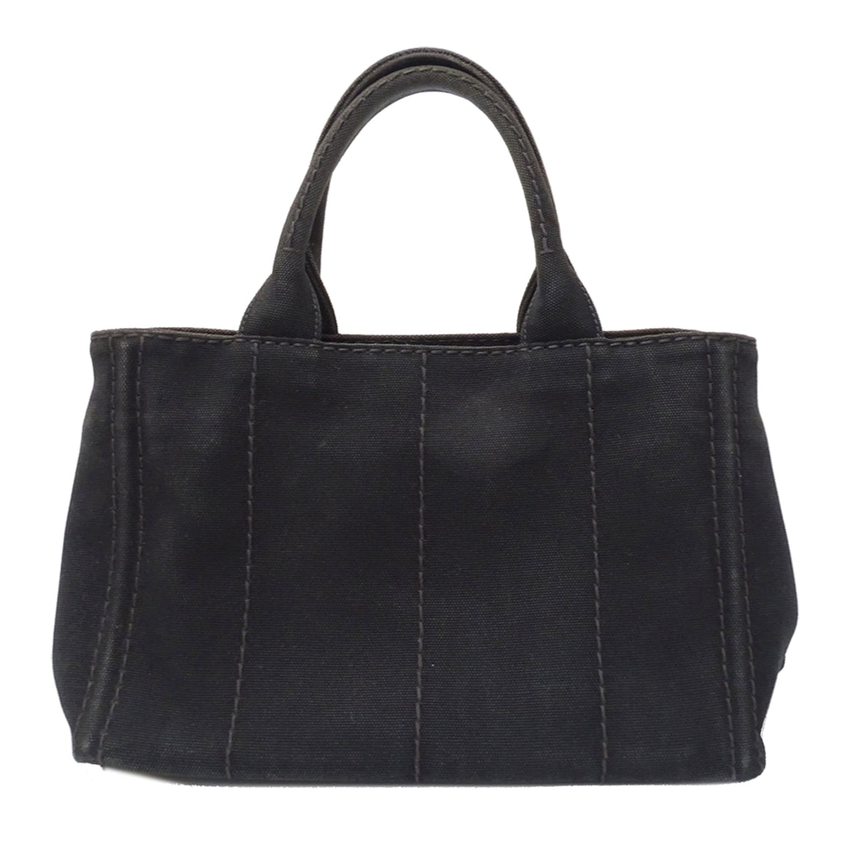 Prada Canapa Black Canvas Handbag (Pre-Owned)