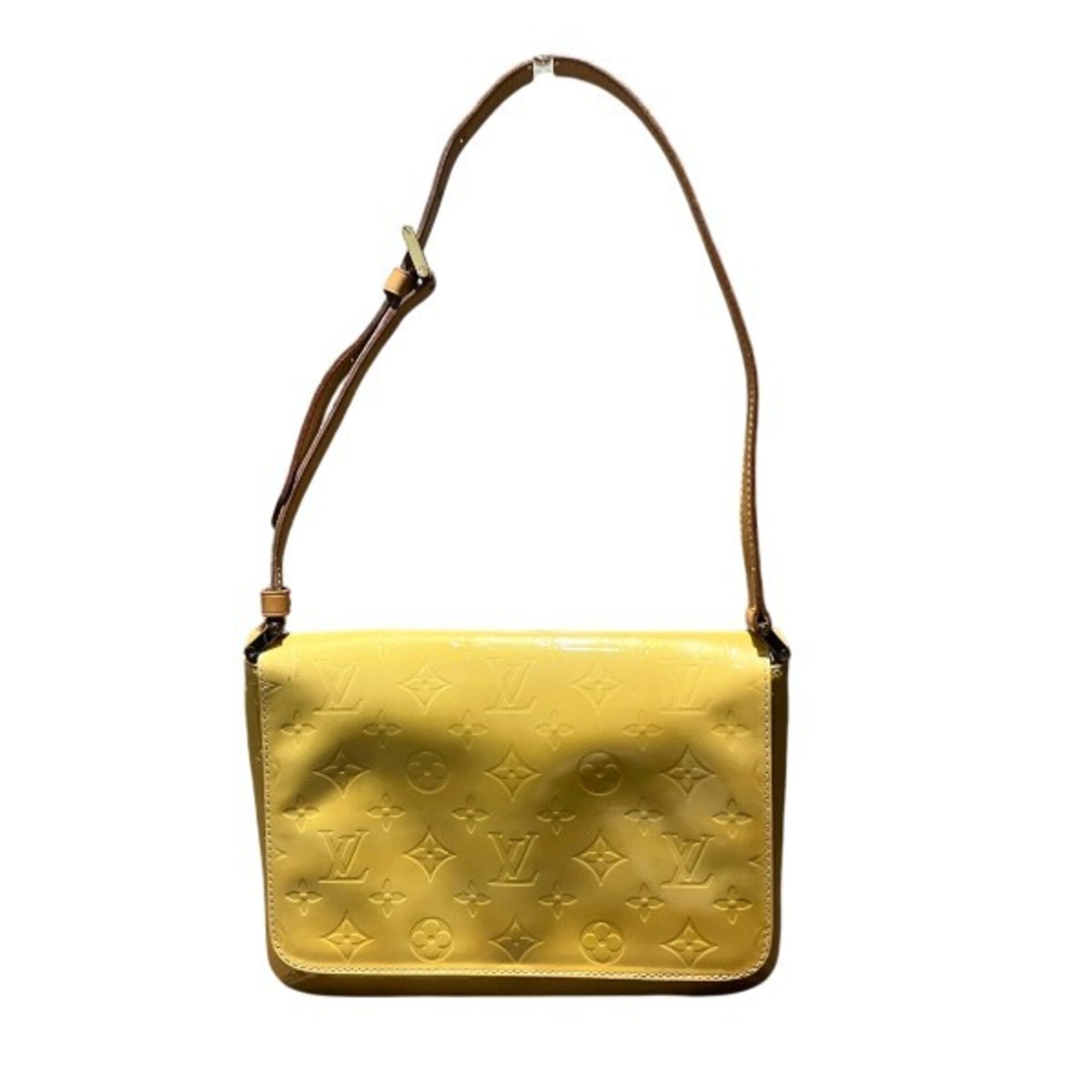 Louis Vuitton Lime Yellow Leather Handbag Shoulder Bag (Pre-Owned)