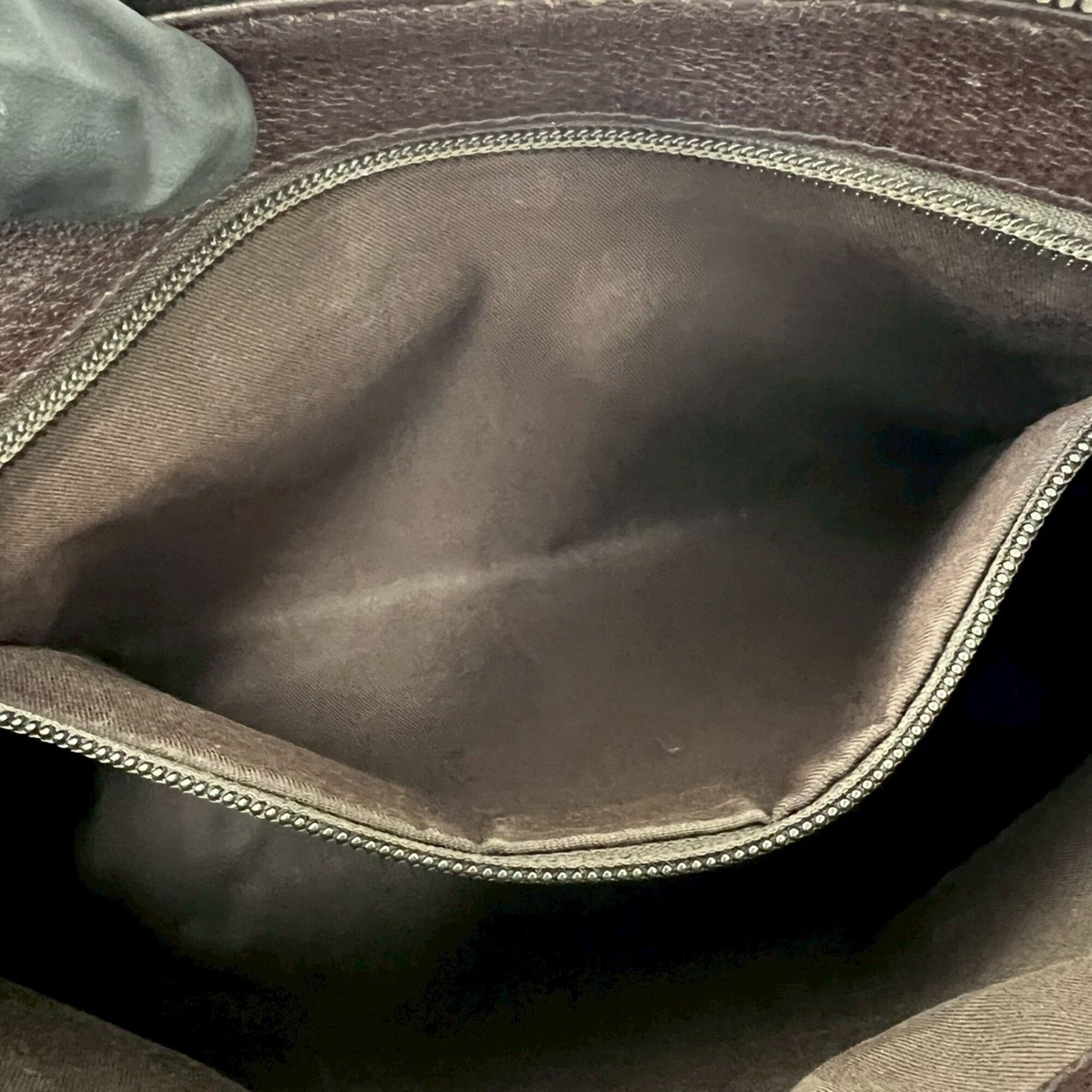Gucci Brown Canvas Leather Pochette Shoulder Bag (Pre-Owned)