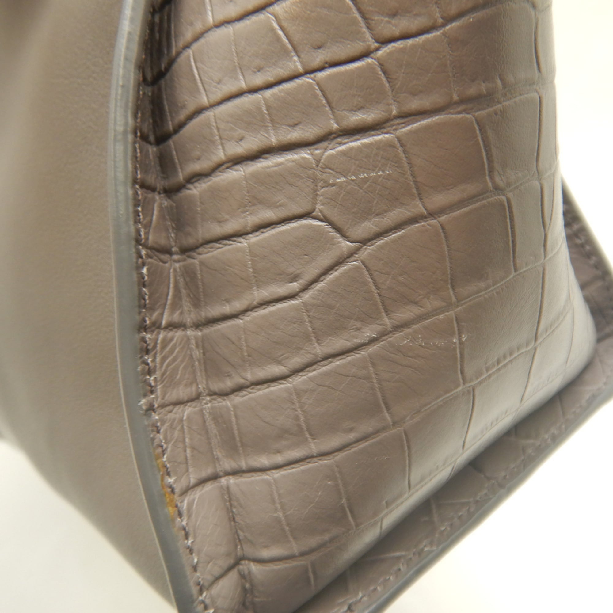Yves Saint Laurent Gray Yellow Leather Handbag (Pre-Owned)