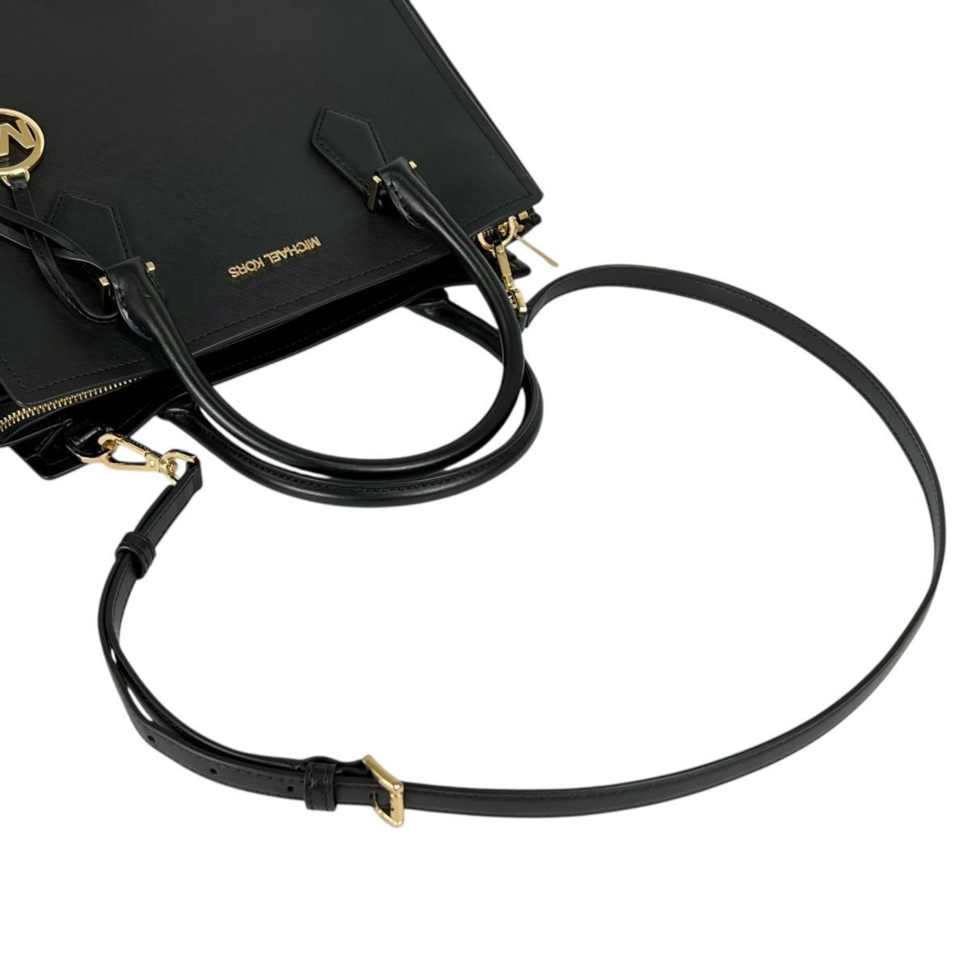 Michael Kors Black Leather Handbag Shoulder Bag (Pre-Owned)