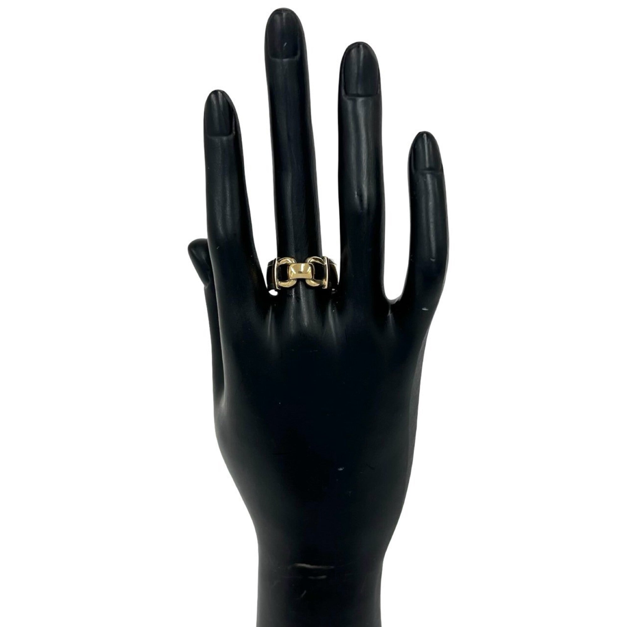 Hermes Gold Silver Yellow Gold (18K) Silver 925 Band Ring (Pre-Owned)