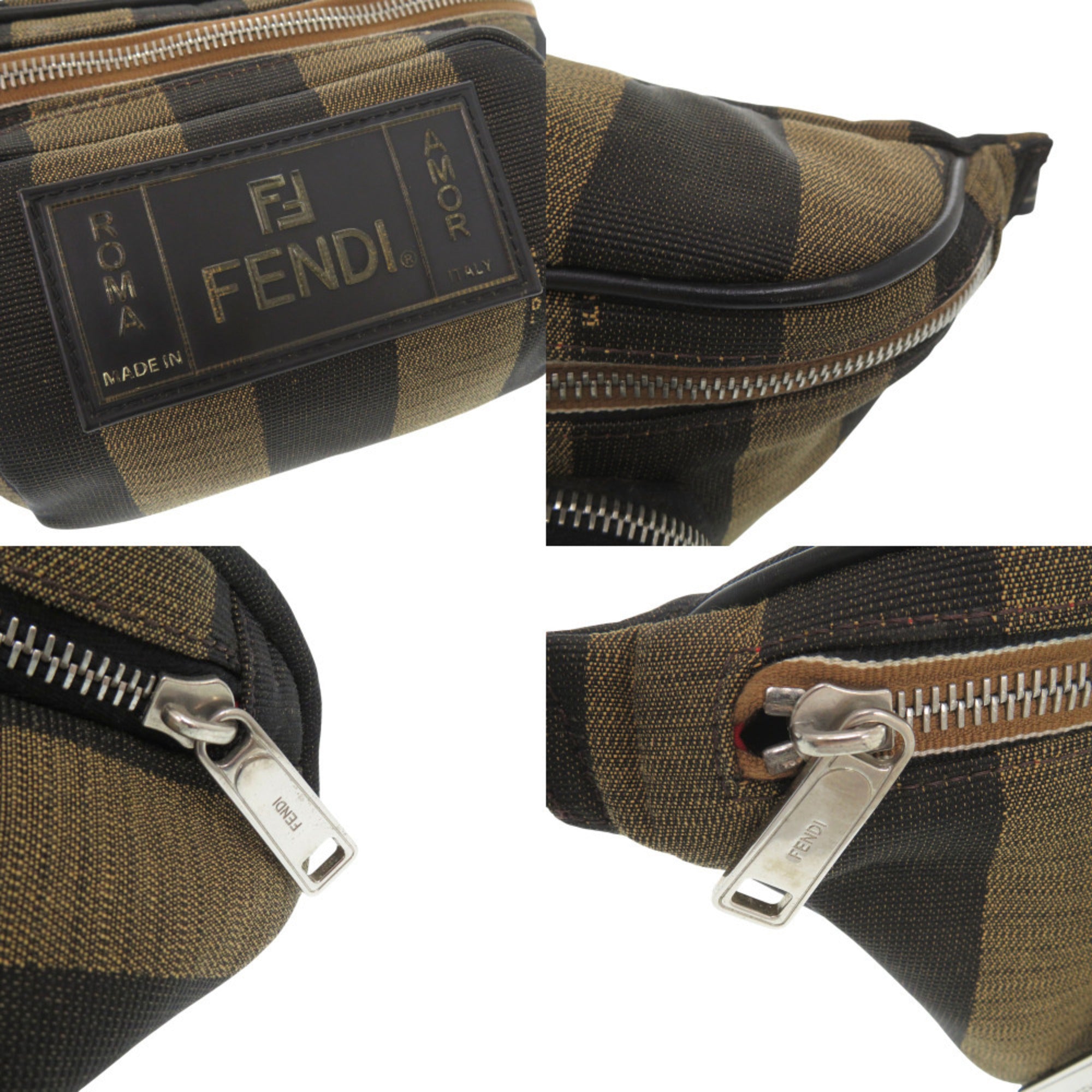 Fendi Brown Canvas Sling Bag (Pre-Owned)
