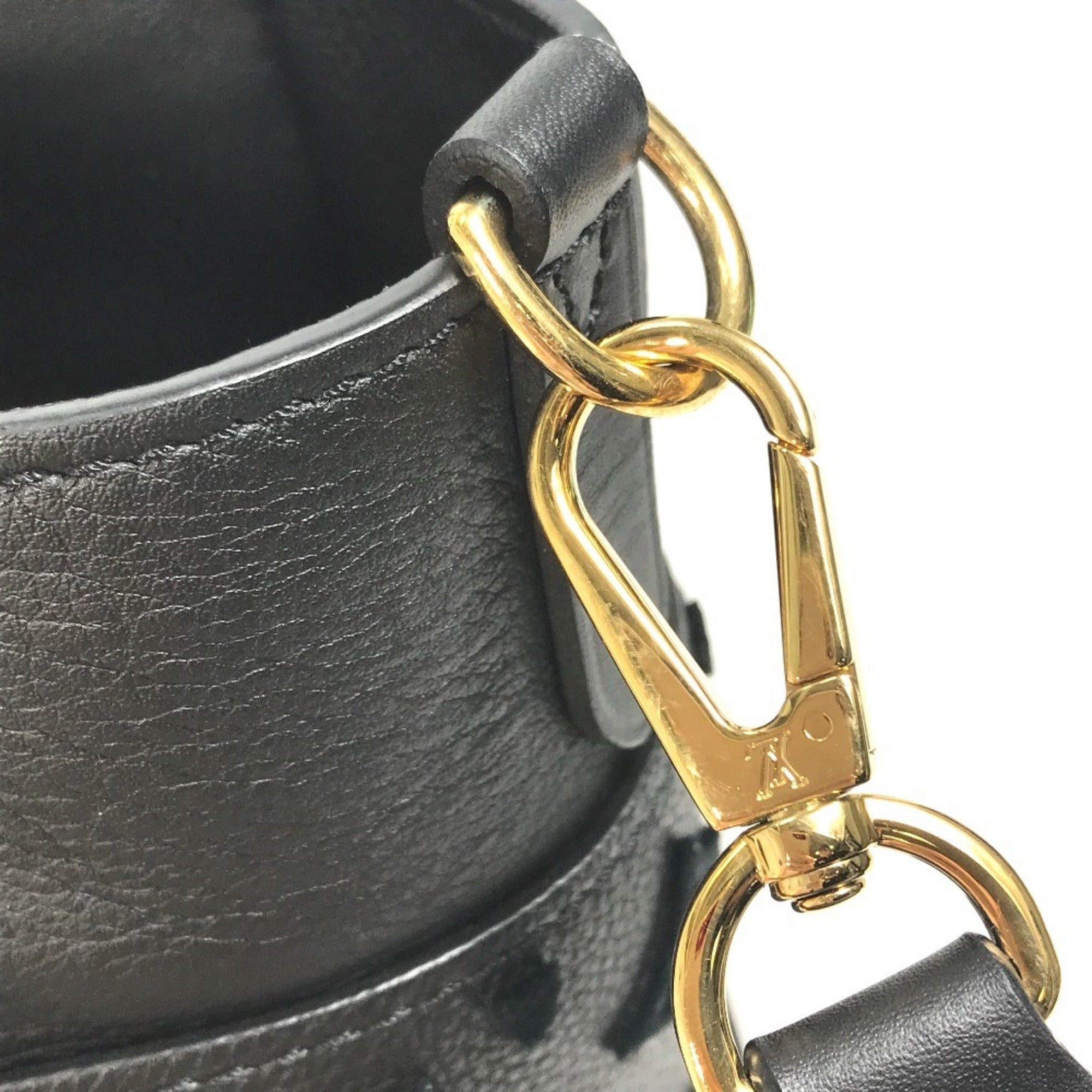 Louis Vuitton Black Leather Handbag Shoulder Bag Tote Bag (Pre-Owned)