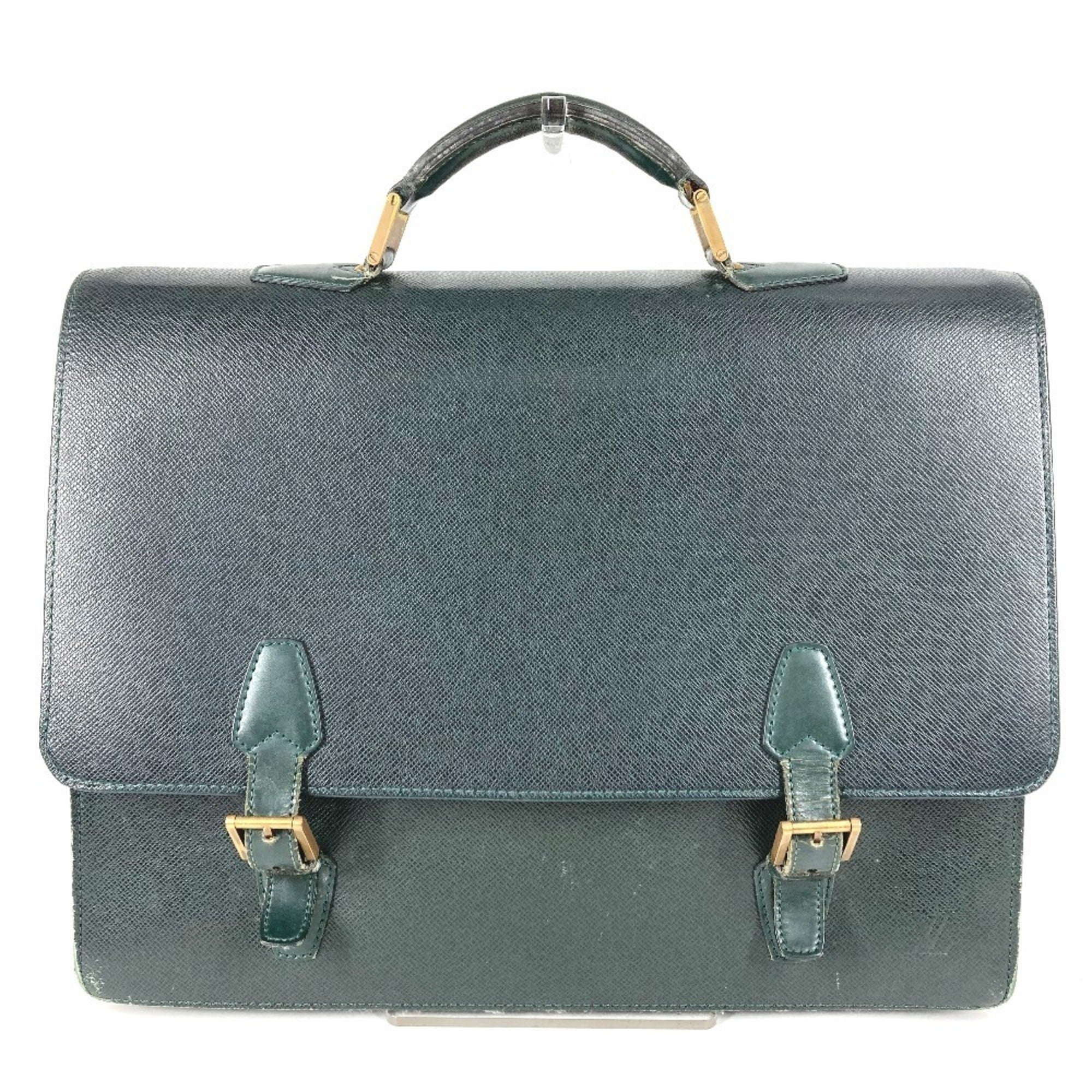 Louis Vuitton Taiga Episea Green Taiga Leather Briefcase Handbag (Pre-Owned)