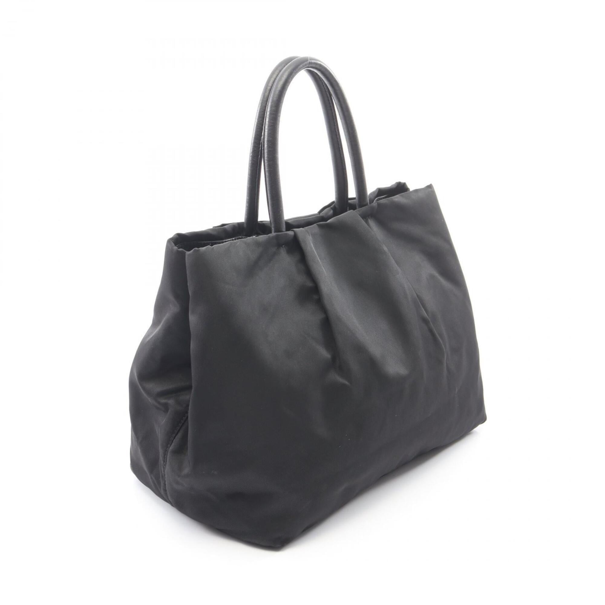 Prada Black Nylon Leather Handbag (Pre-Owned)