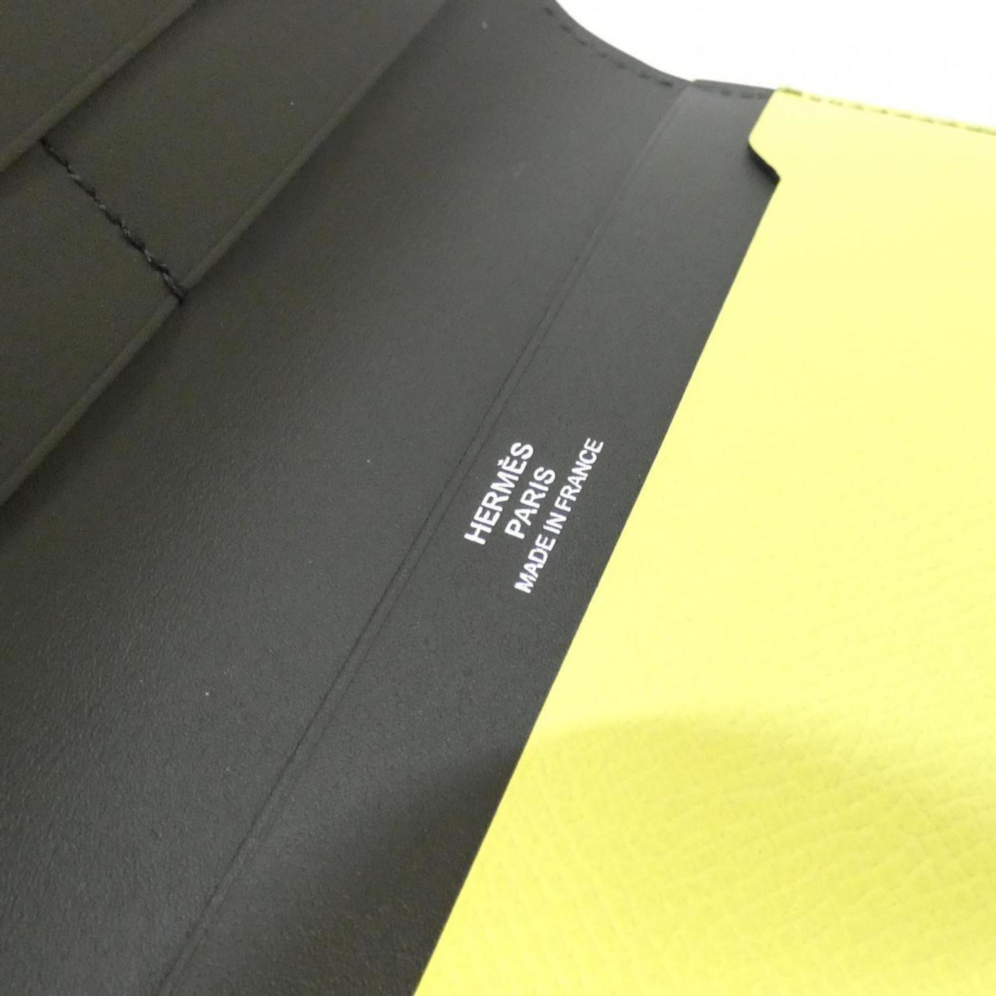 Hermes Lime Yellow Epsom Leather Leather Bill Wallet (Bi-Fold) (Pre-Owned)
