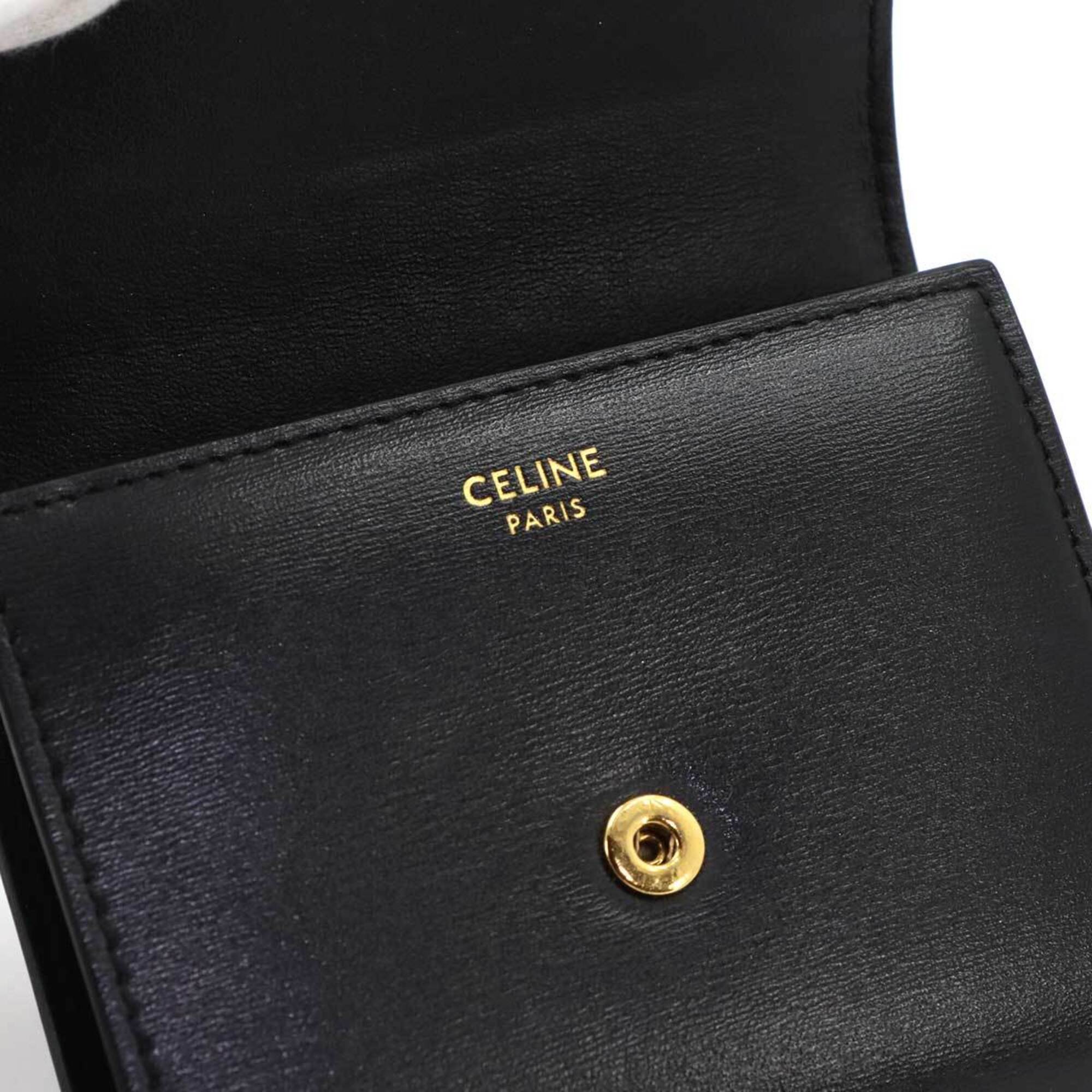 Celine Black Leather Wallet (Tri-Fold) (Pre-Owned)