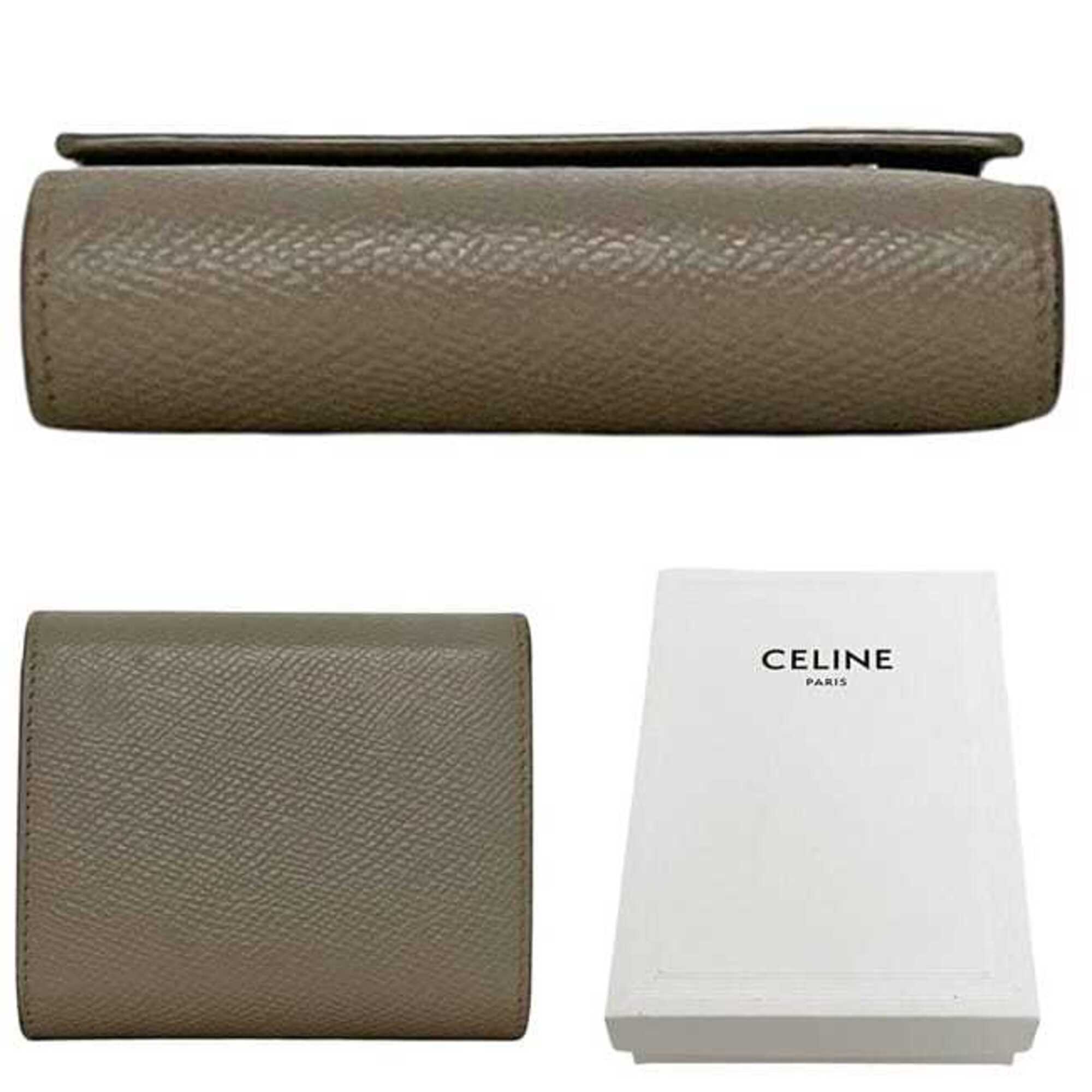 Celine Beige Leather Wallet (Tri-Fold) (Pre-Owned)