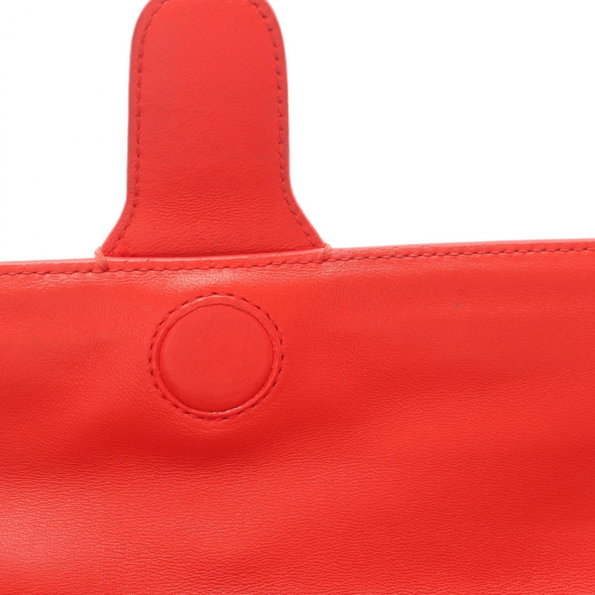 Bottega Veneta Red Color Leather Shoulder Bag (Pre-Owned)