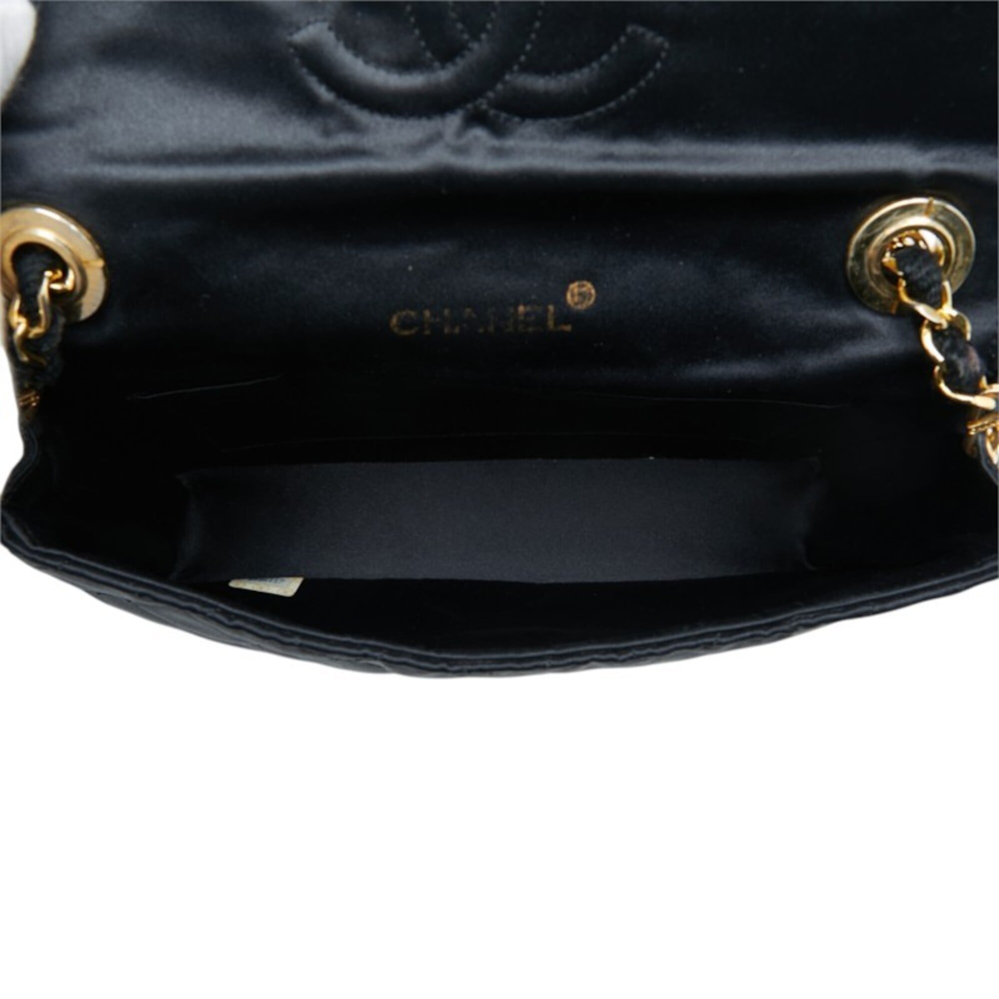 Chanel Black Satin Shoulder Bag (Pre-Owned)