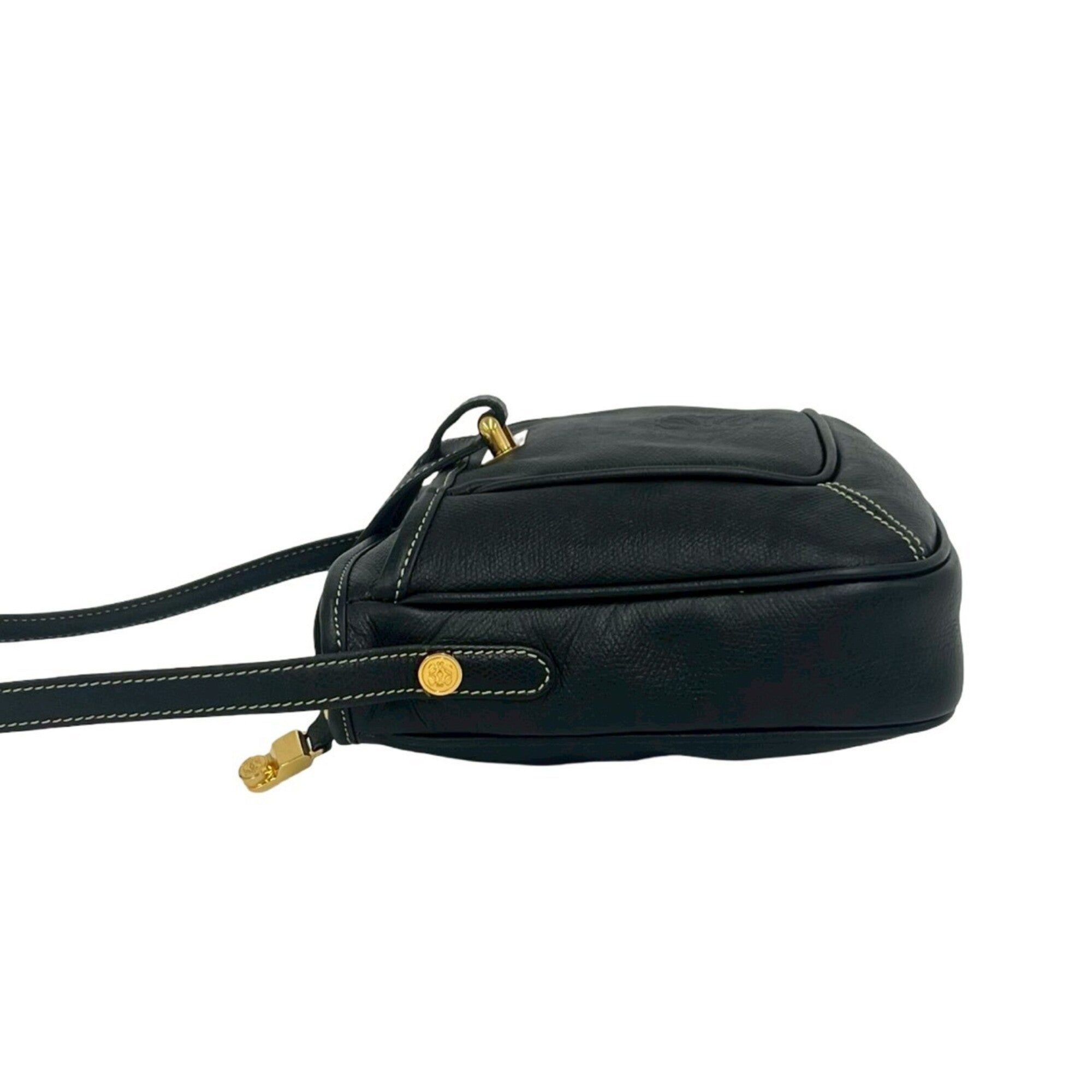 Loewe Black Leather Shoulder Bag Tote Bag (Pre-Owned)