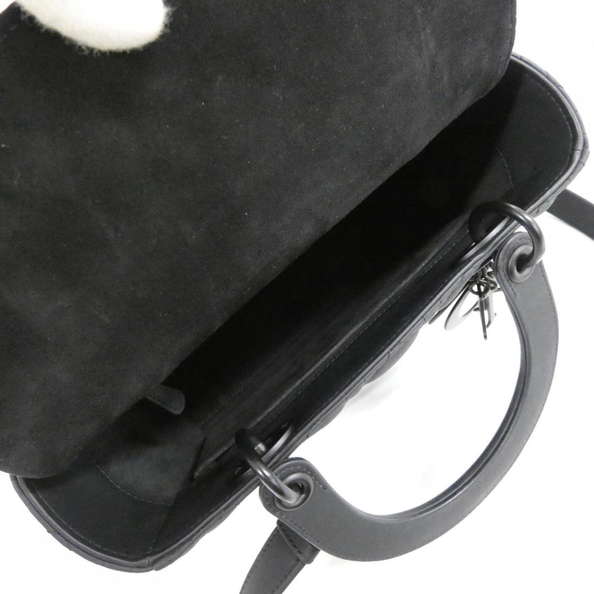 Christian Dior Lady Dior Black Leather Handbag (Pre-Owned)