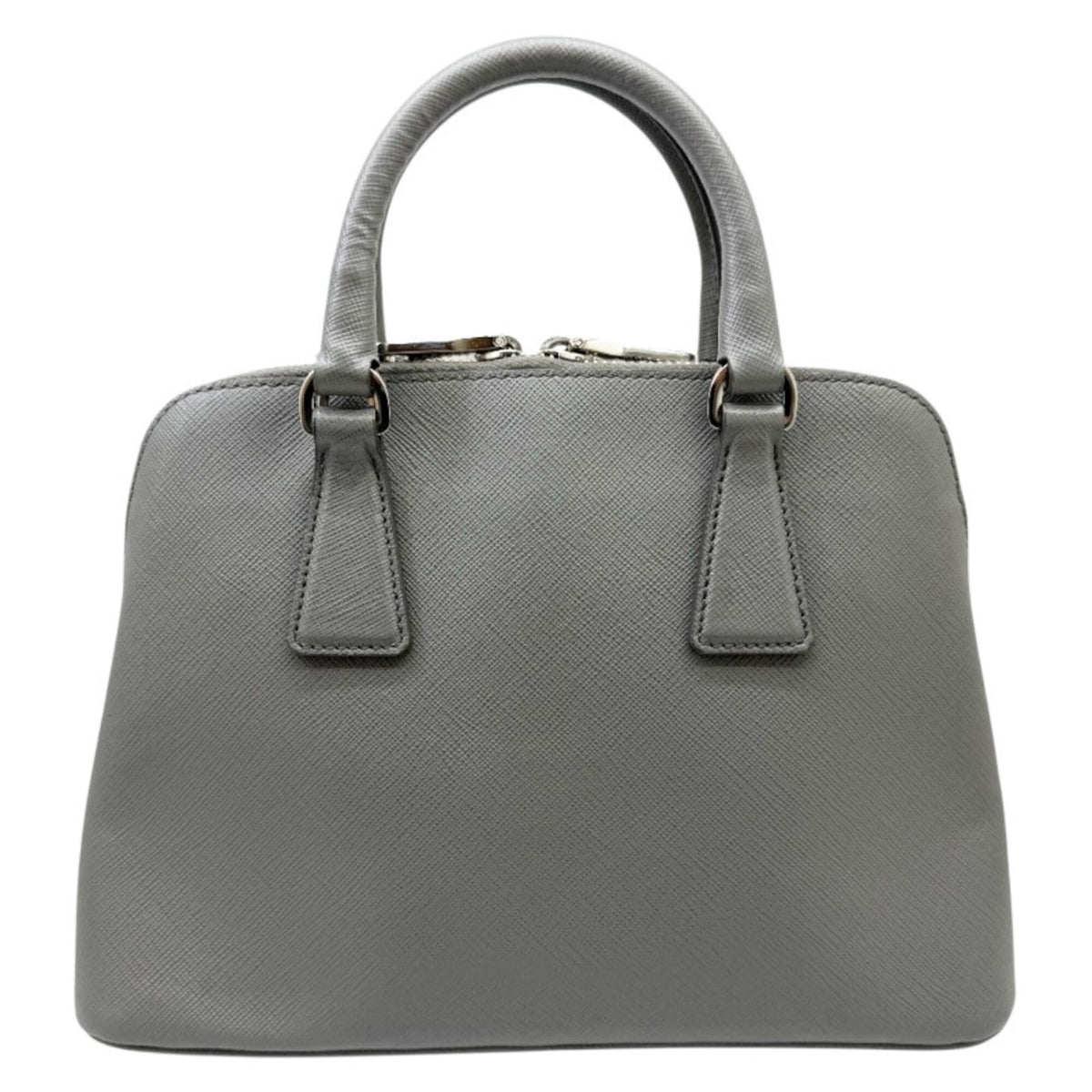 Prada Gray Leather Handbag Shoulder Bag (Pre-Owned)