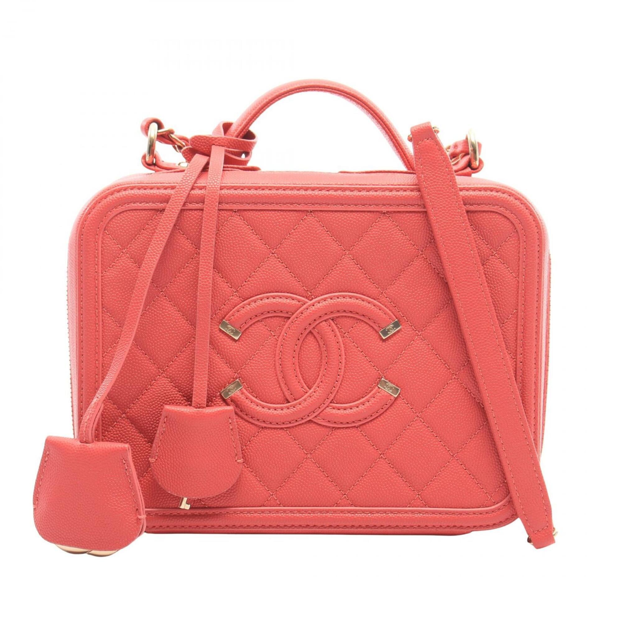 Chanel Pink Grained Calfskin Handbag Shoulder Bag (Pre-Owned)
