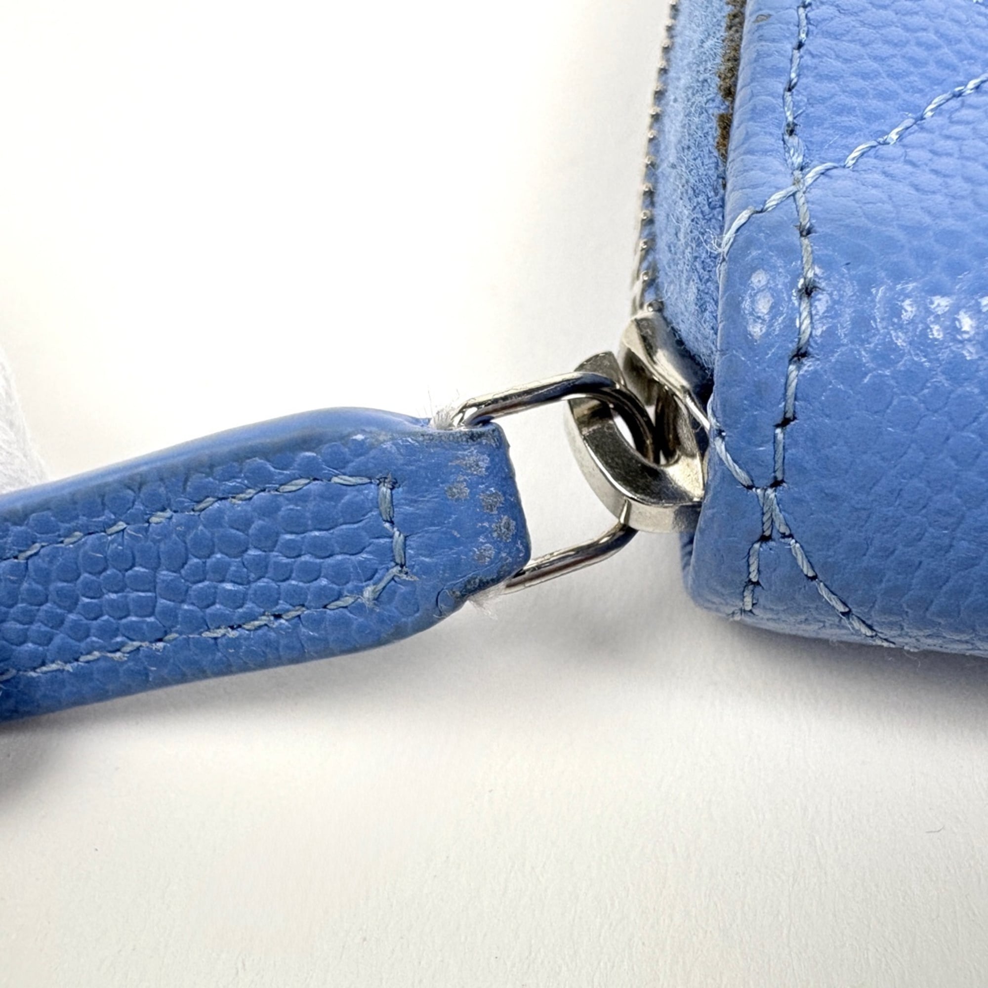 Chanel Blue Leather Coin Purse/Coin Case (Pre-Owned)