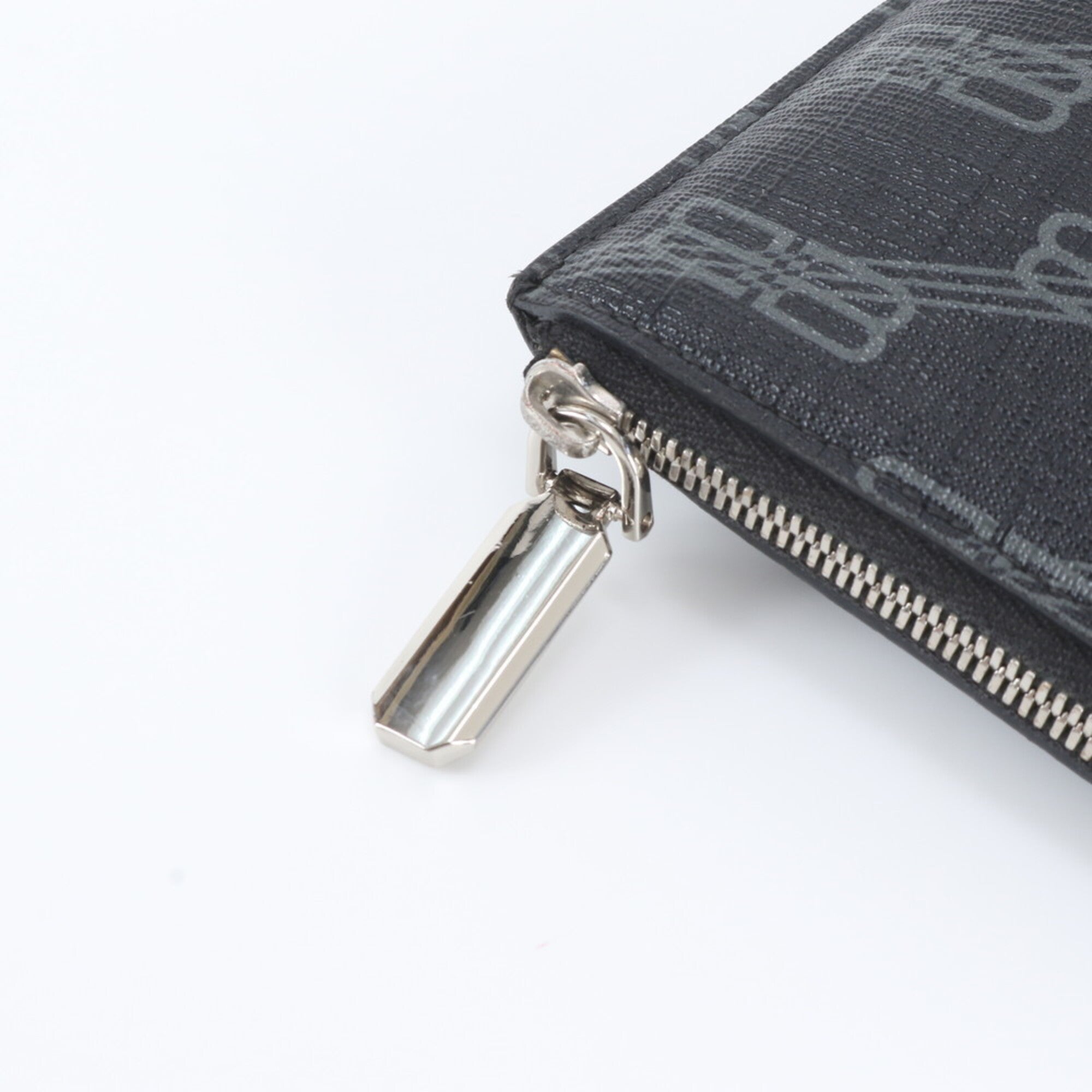 Balenciaga Black Leather Coated Canvas Clutch Bag Handbag Pouch (Pre-Owned)