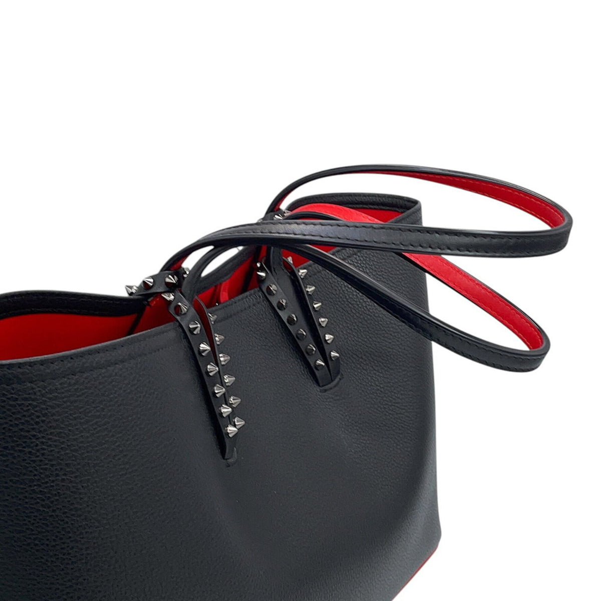 Christian Louboutin Black Leather Handbag Tote Bag (Pre-Owned)