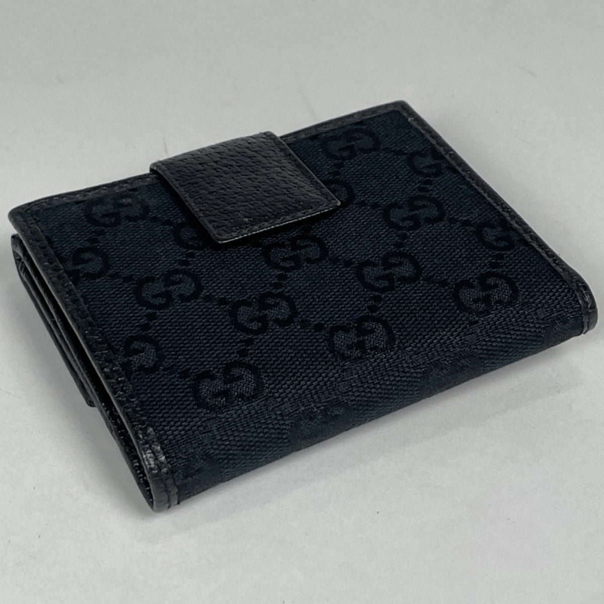 Gucci Black Gg Canvas Leather Wallet (Bi-Fold) (Pre-Owned)