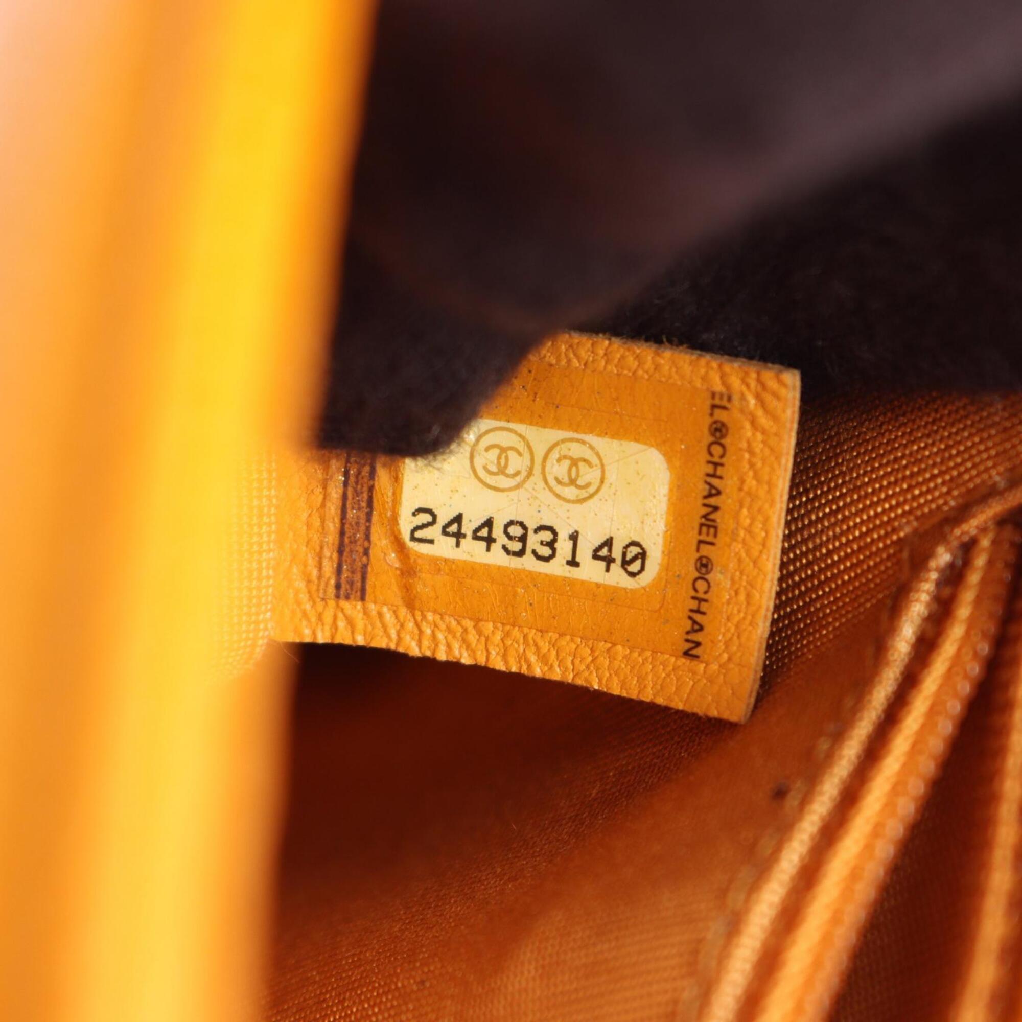 Chanel Orange Grained Calfskin Handbag Shoulder Bag (Pre-Owned)