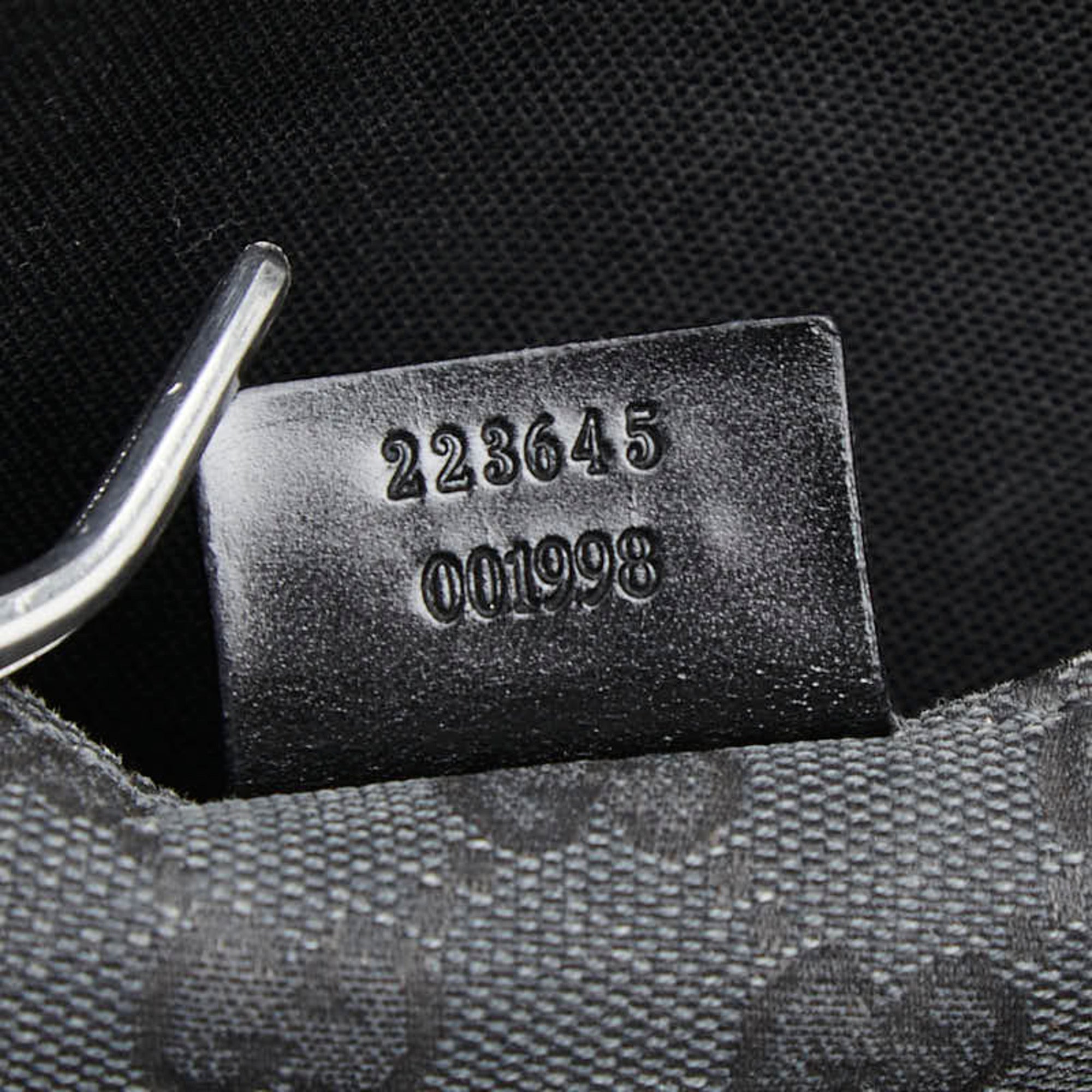 Gucci Black Canvas Leather Messenger Bag Shoulder Bag (Pre-Owned)