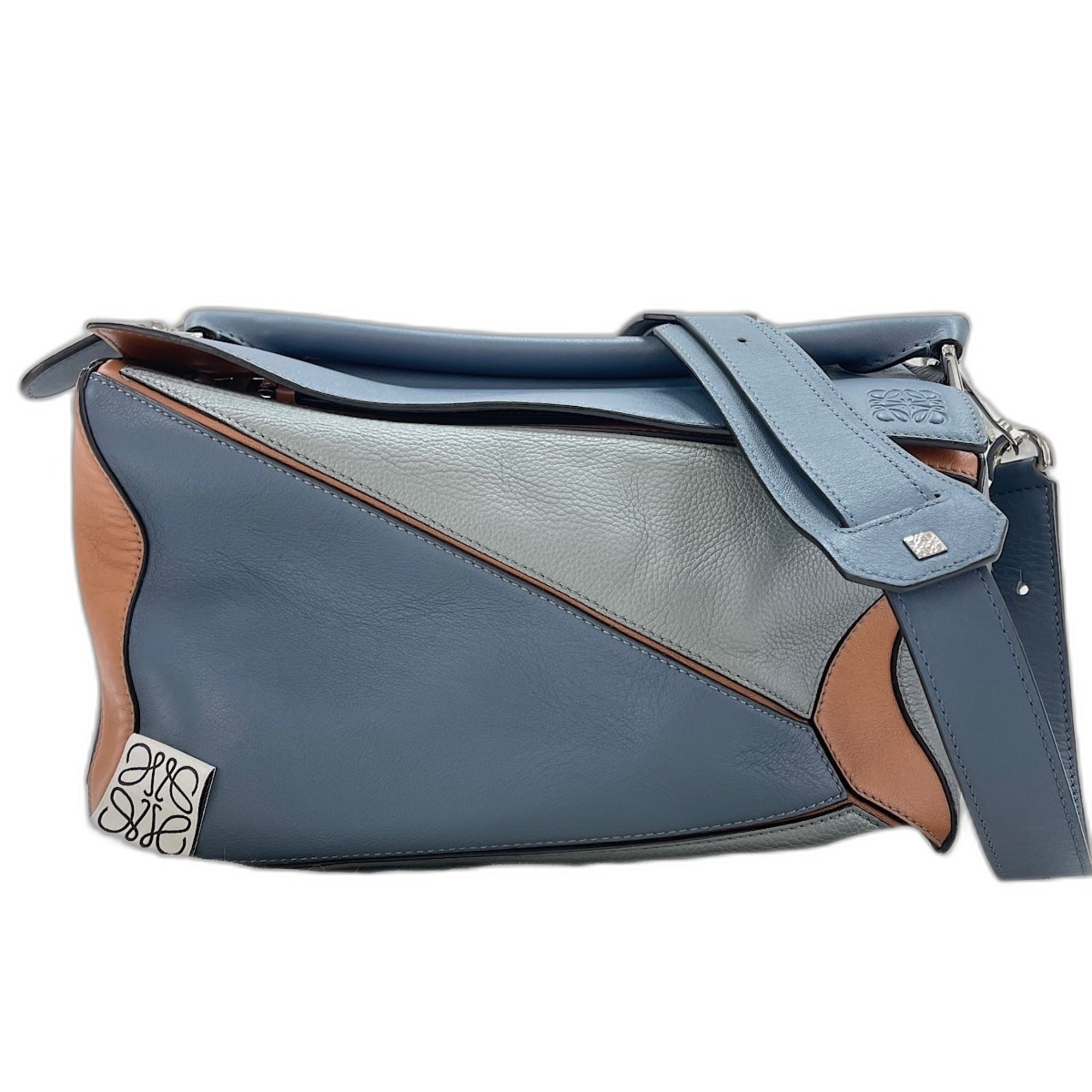 Loewe Puzzle Blue Leather Handbag (Pre-Owned)