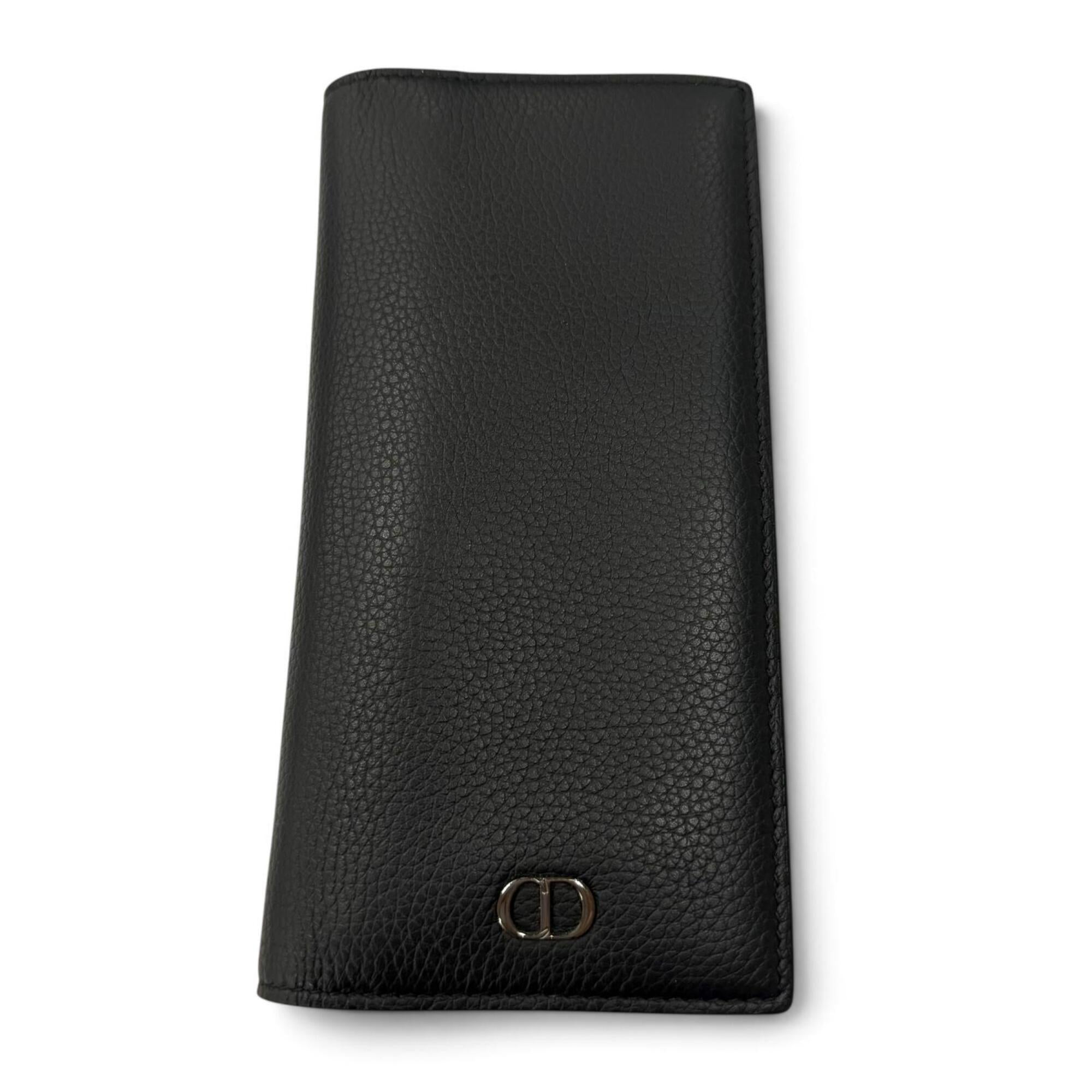 Dior Homme Black Leather Long Wallet (Bi-Fold) (Pre-Owned)
